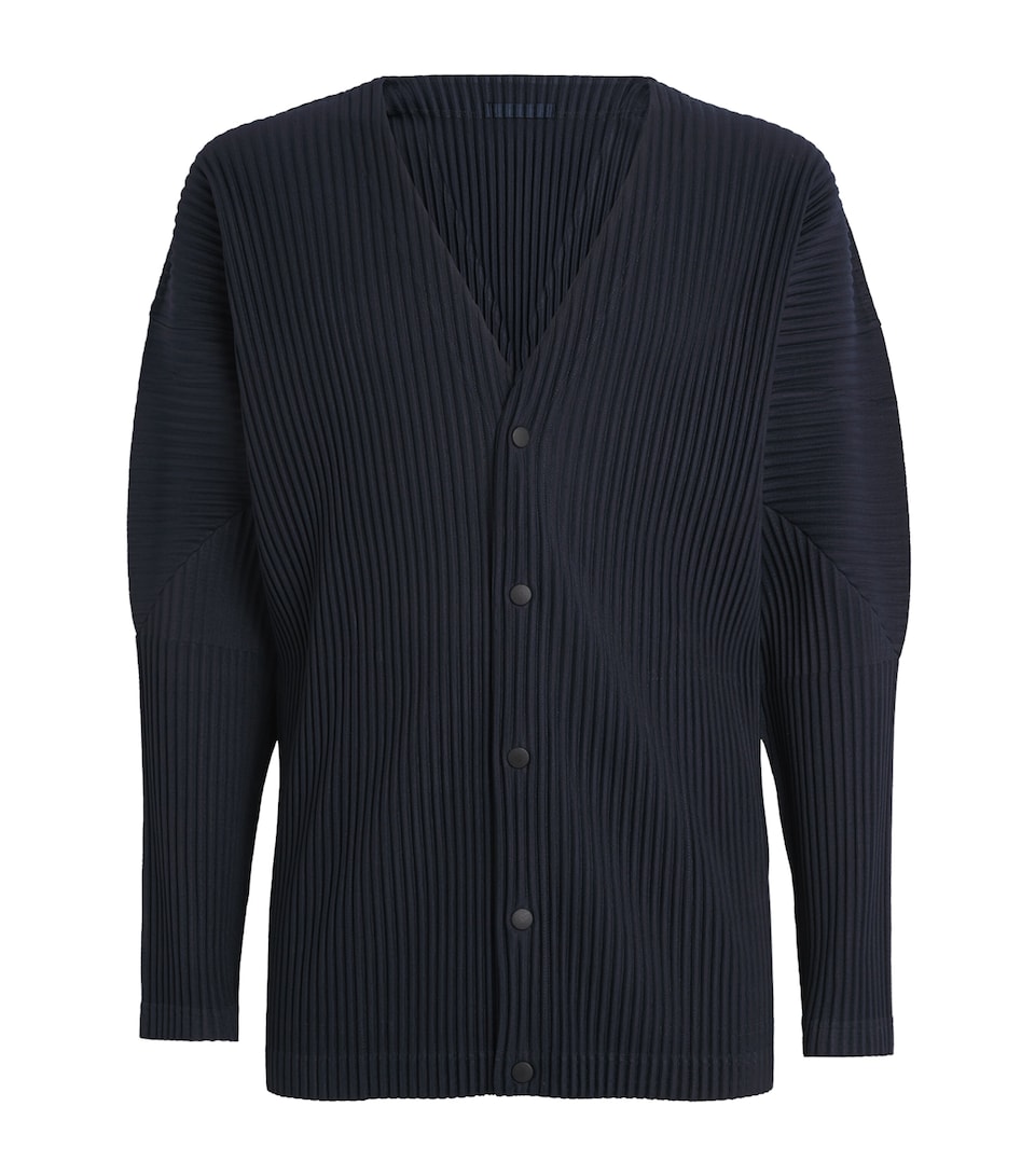 Pleated V-Neck Cardigan