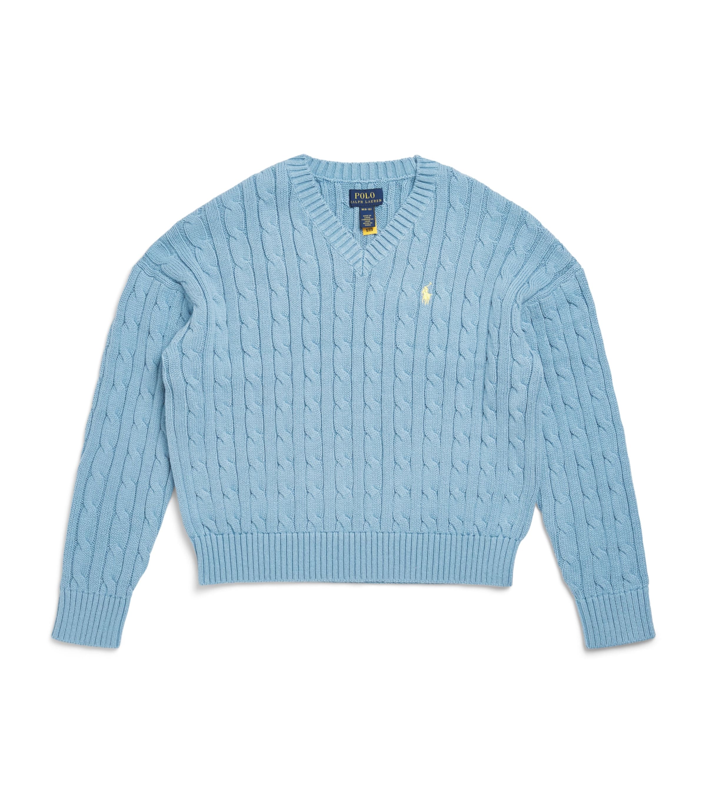 Ralph Lauren Kids Cotton Cable-Knit Sweater (7-14 Years) Cassidy Blue