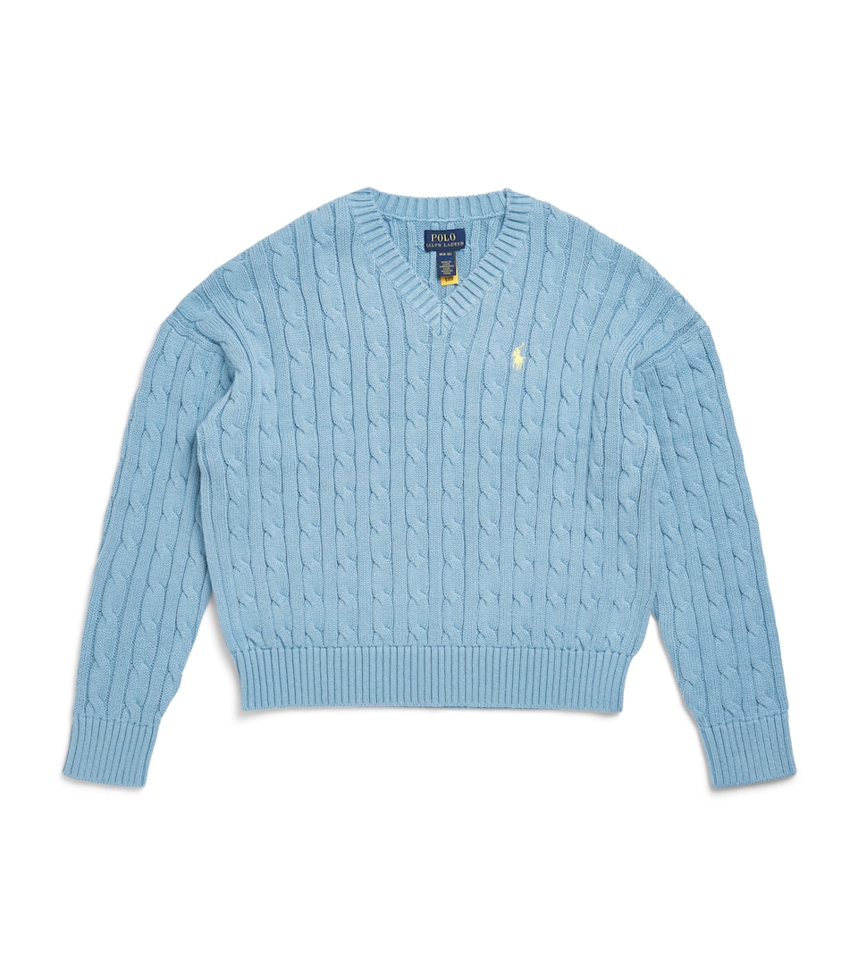Ralph Lauren Kids Cotton Cable-Knit Sweater (7-14 Years) Cassidy Blue