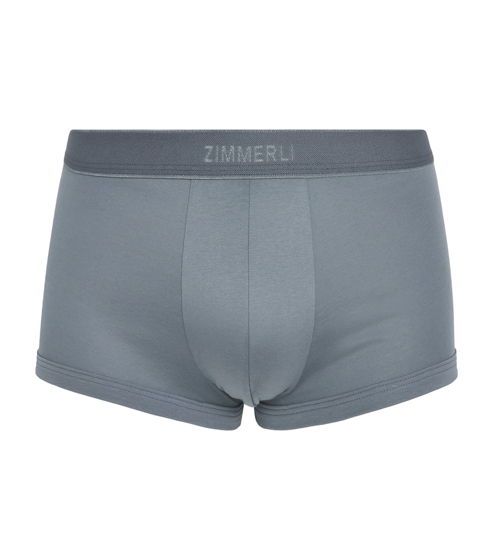 Zimmerli Mens Sea Island Cotton Boxer Briefs Light Slate