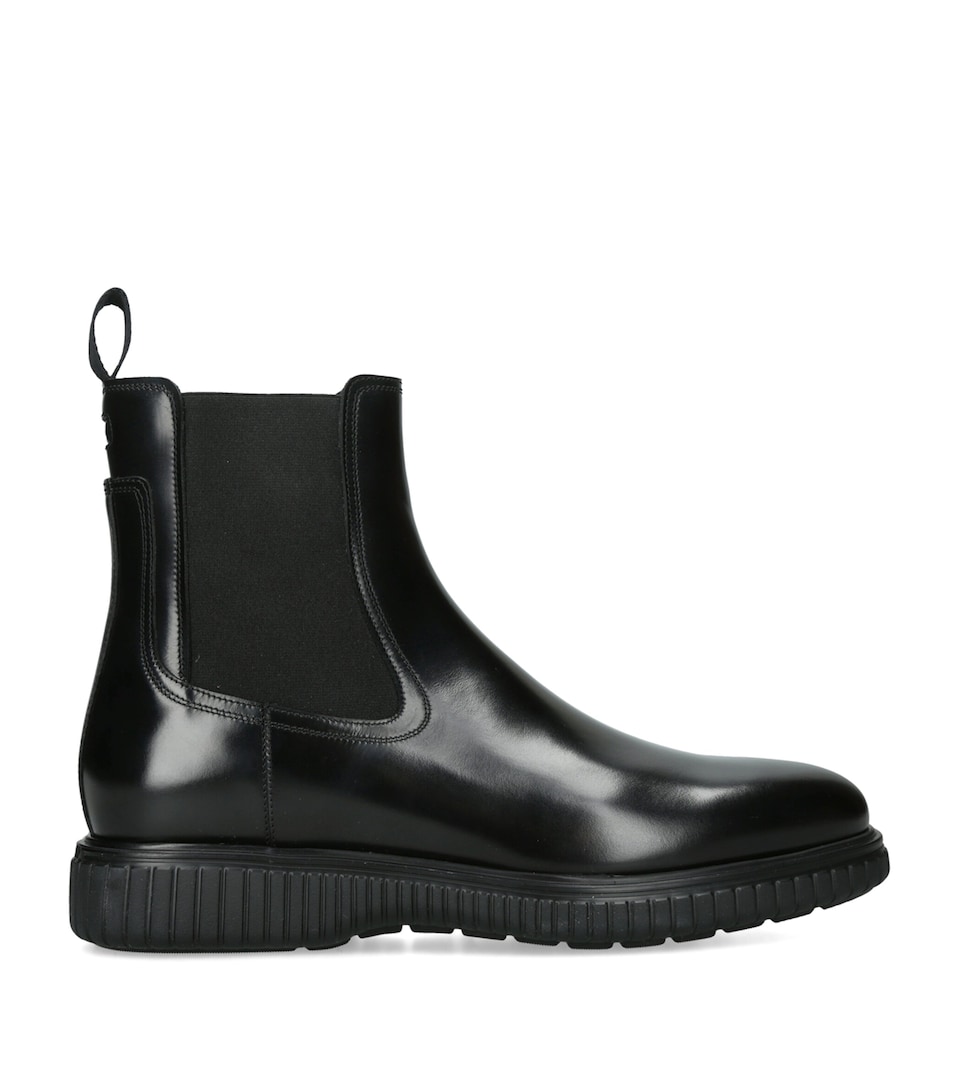 Salvatore Ferragamo Leather Sandro Chelsea Boots Black