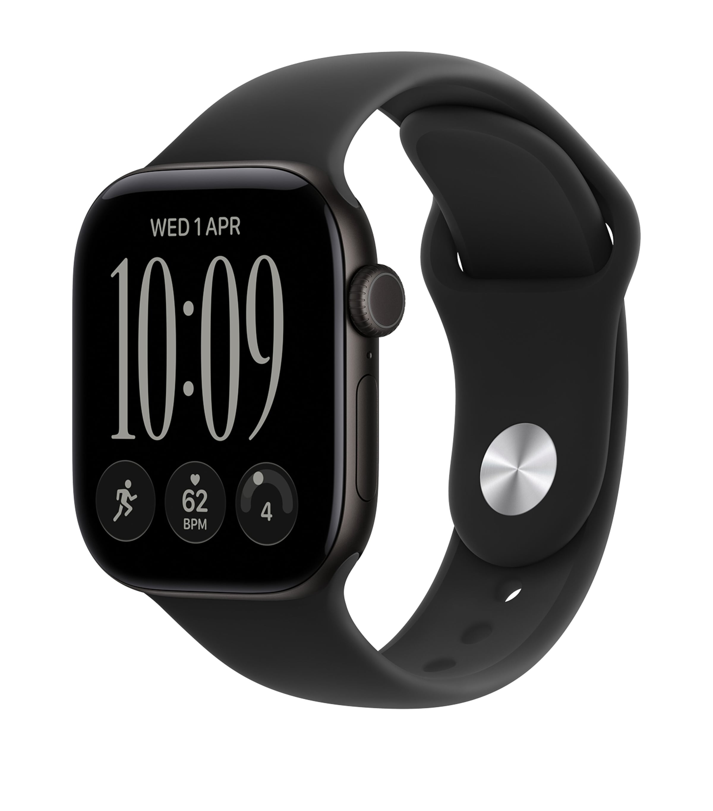 Apple Apple Watch Series 12 GPS + Cellular – Black Aluminium with Black Sport Band, 42mm, Small/Medium Black