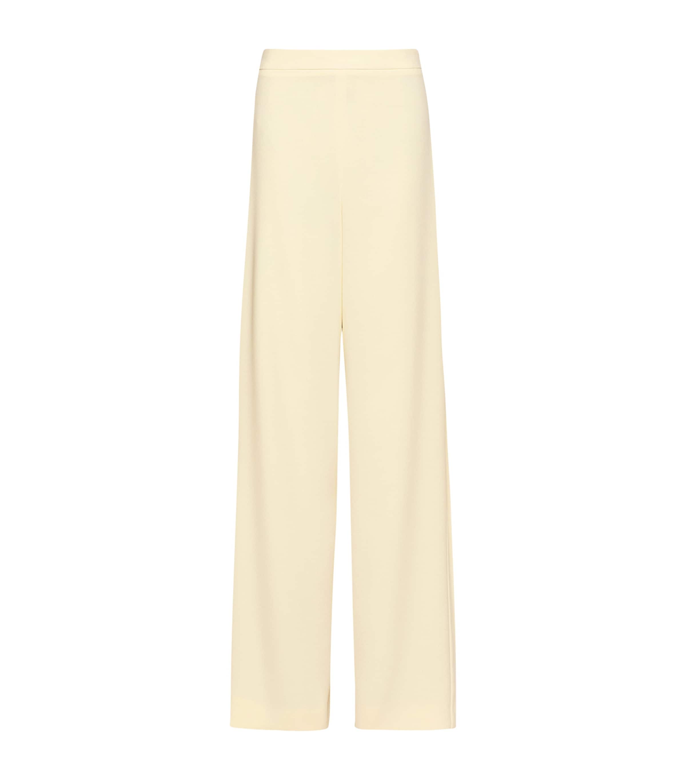 Marella Womens Envers Satin Wide-Leg Trousers Wool White