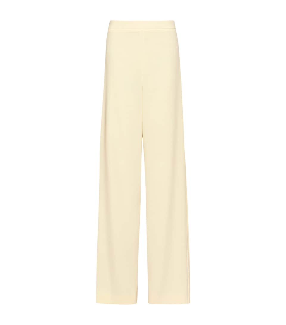 Marella Womens Envers Satin Wide-Leg Trousers Wool White