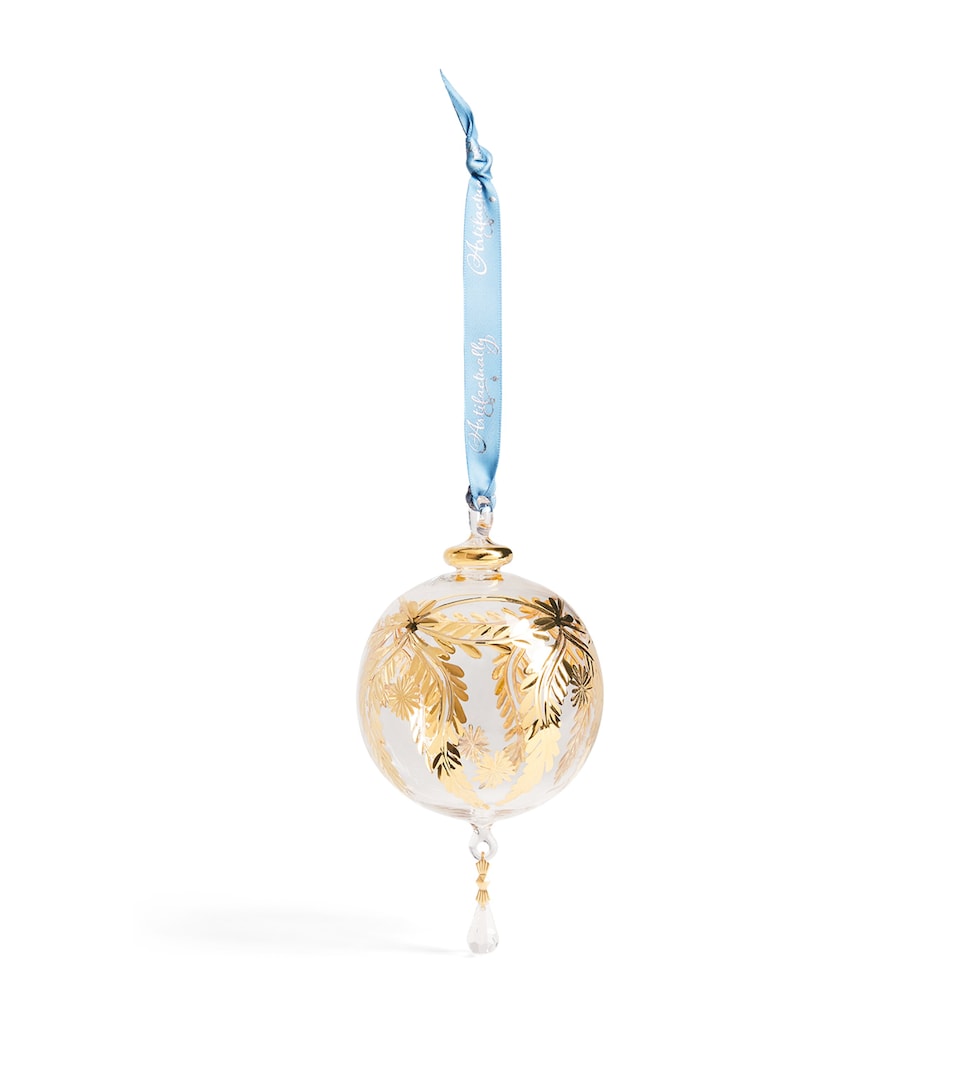 Artifactually Glass Leaf Print Bauble Gold