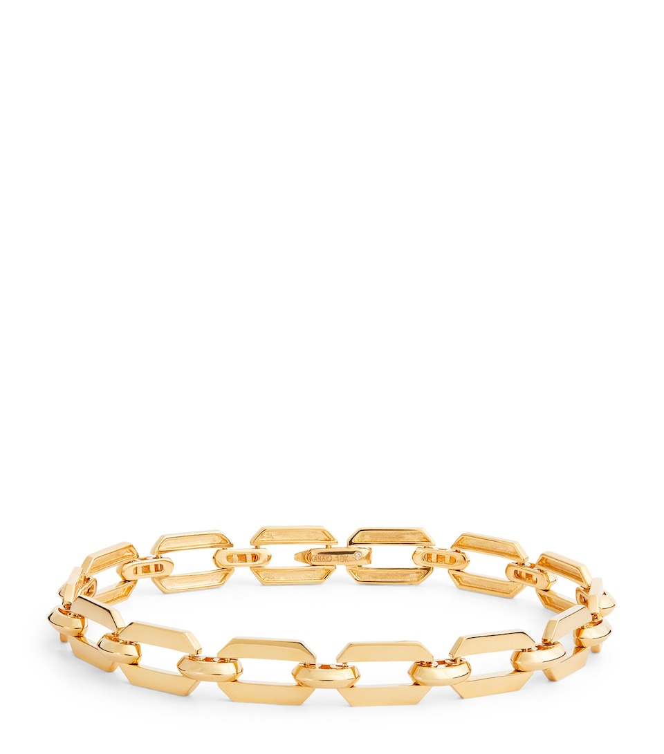 Yellow Gold Deco Chain Bracelet