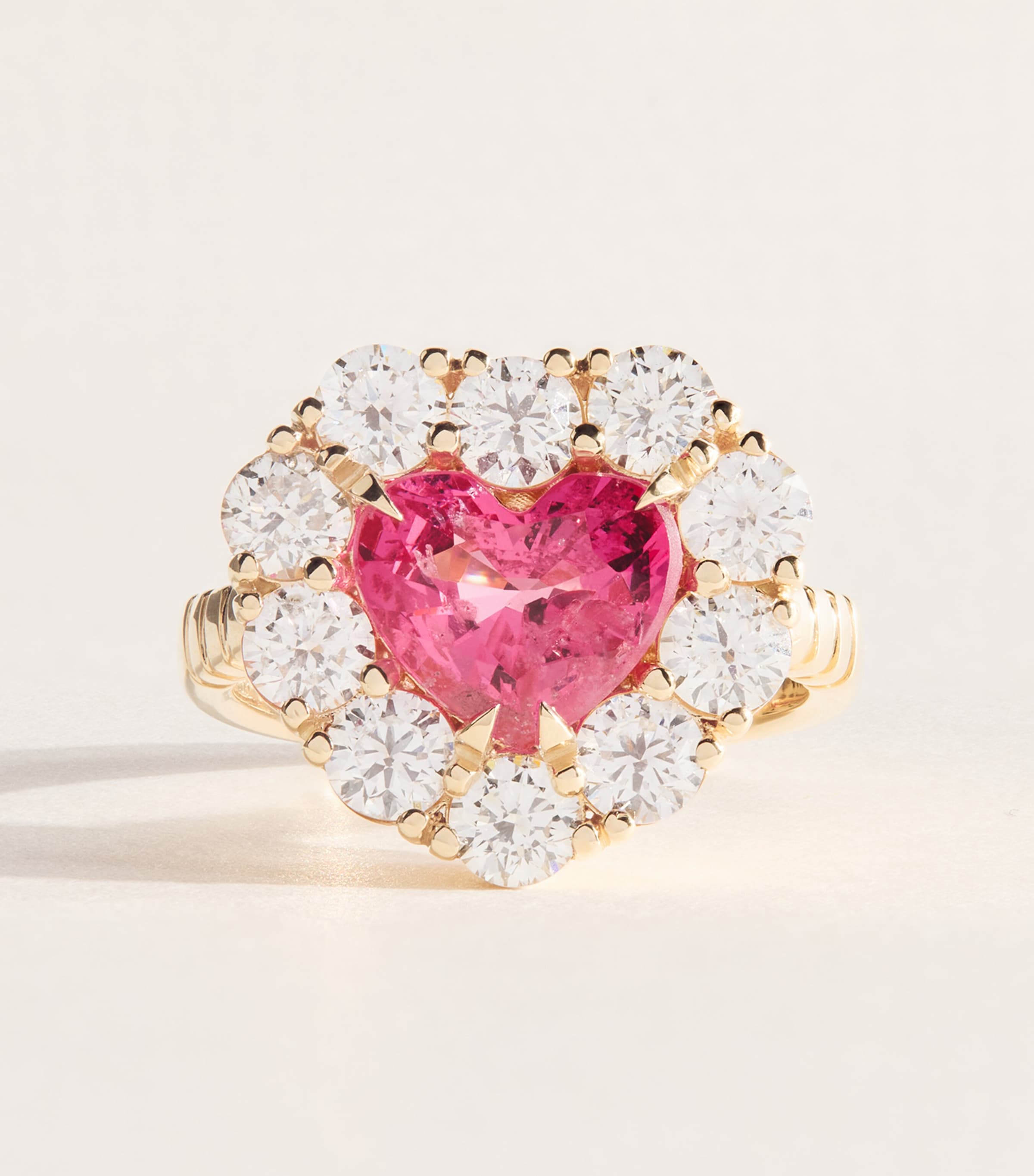 Retrouvaí Yellow Gold, Diamond and Spinel Heirloom Ring Yellow Gold