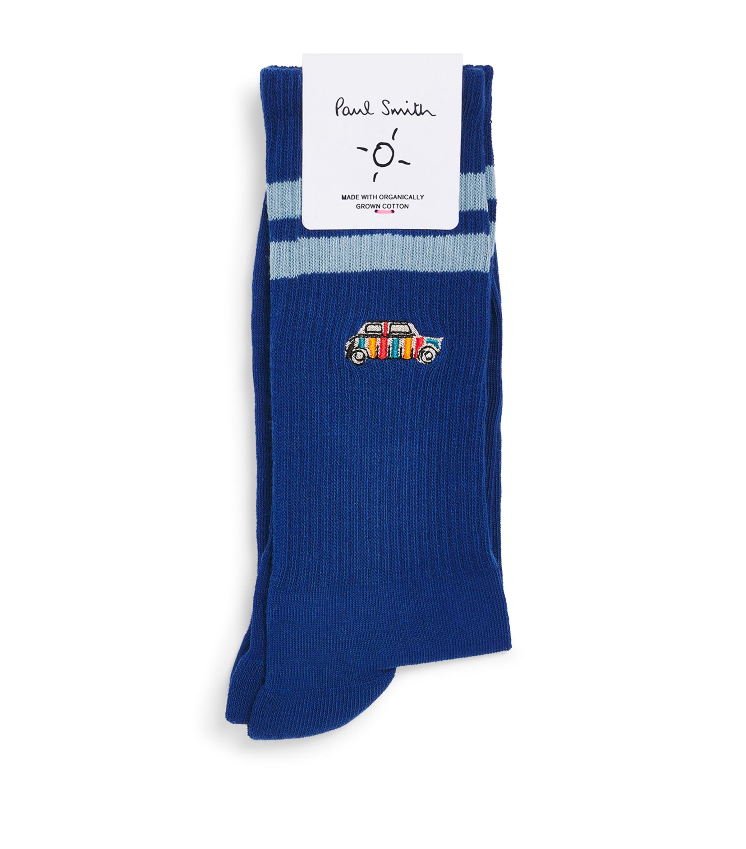 Paul Smith Mens Embroidered Car Socks Blue