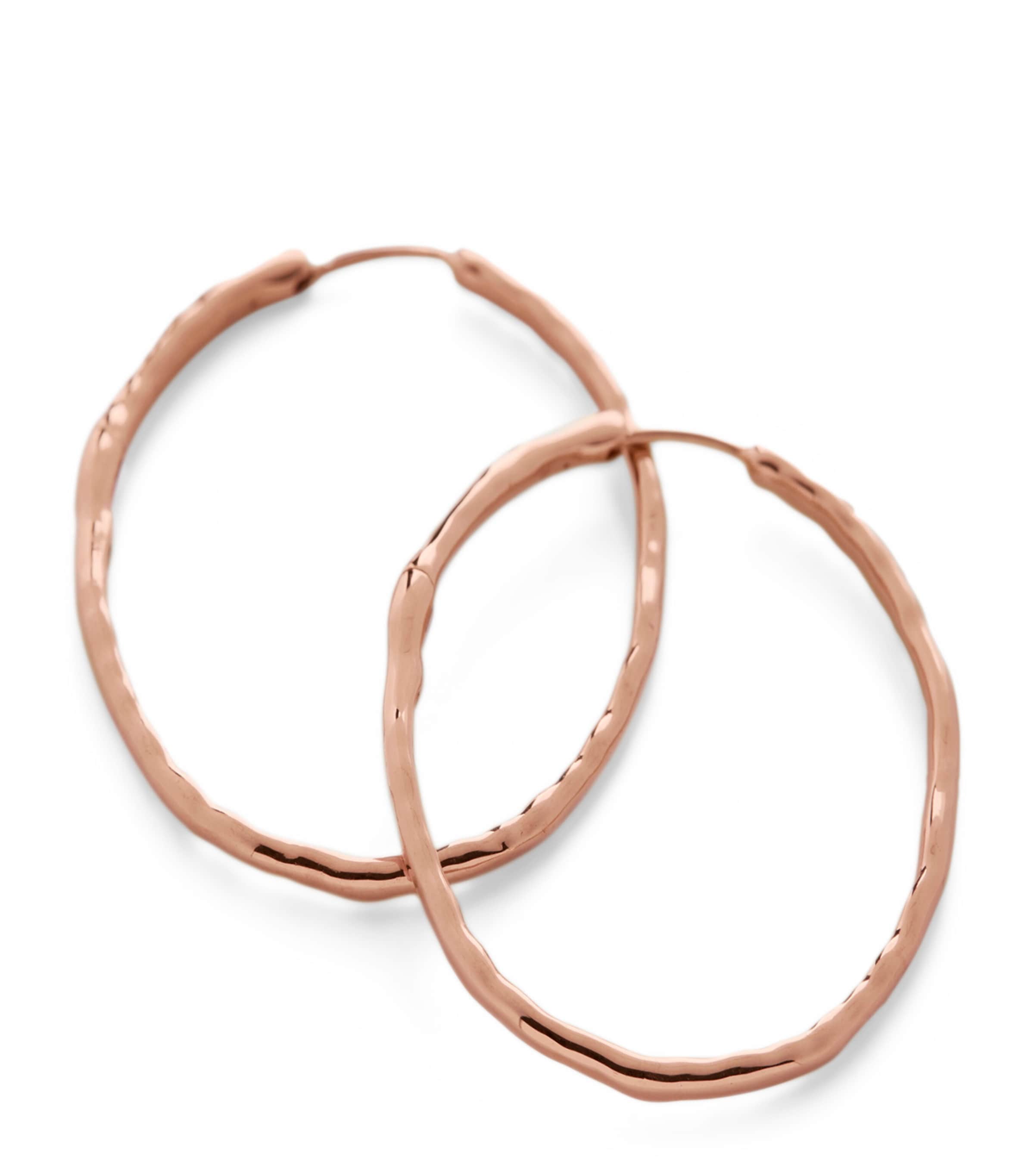 Large Rose Gold Vermeil Siren Hoop Earrings