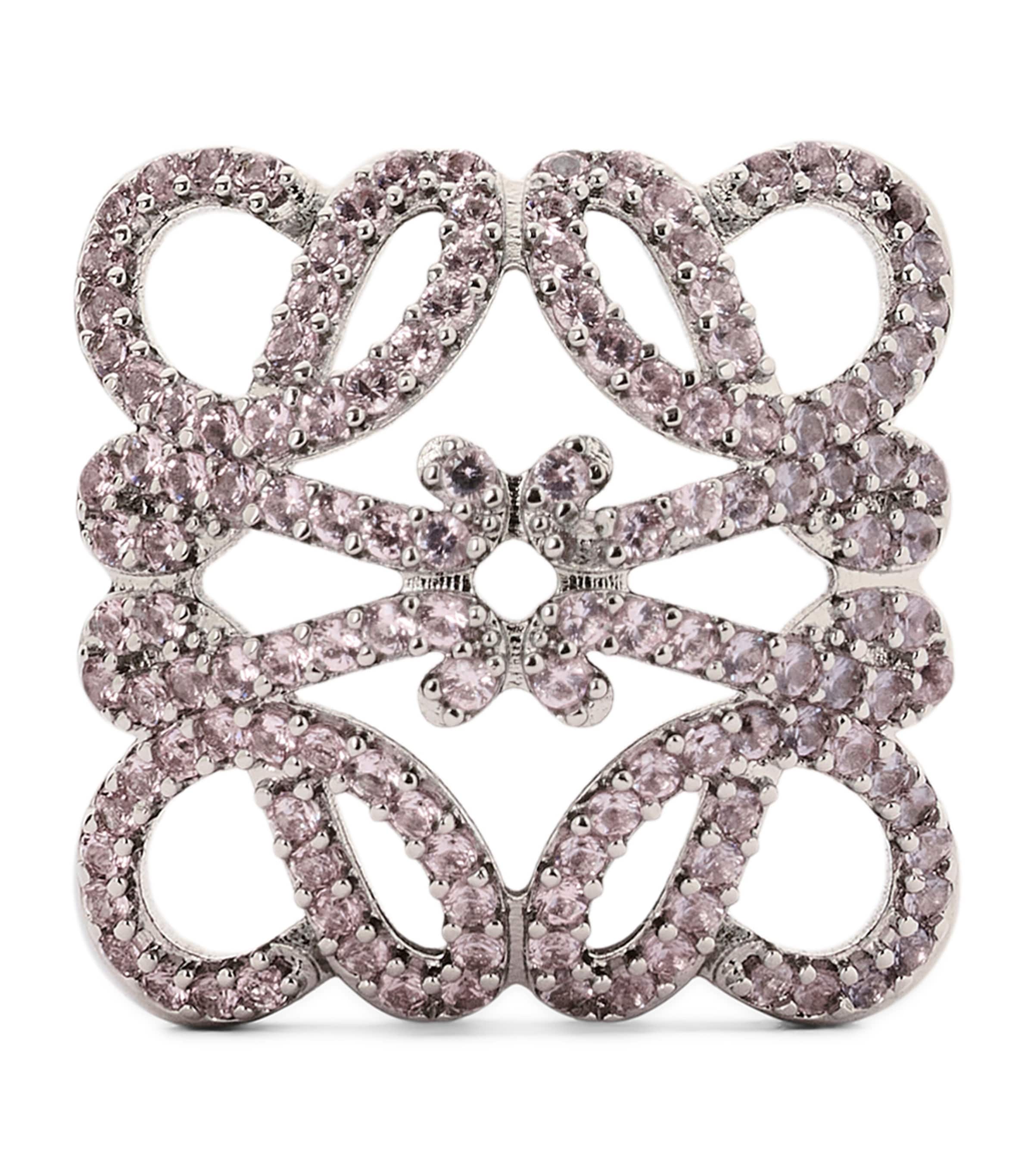 LOEWE Embellished Bombe Anagram Dice Charm Silver/pink