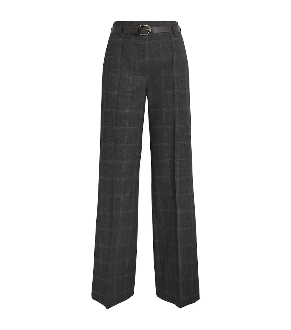 Sandro Paris Womens Check Trousers Grey