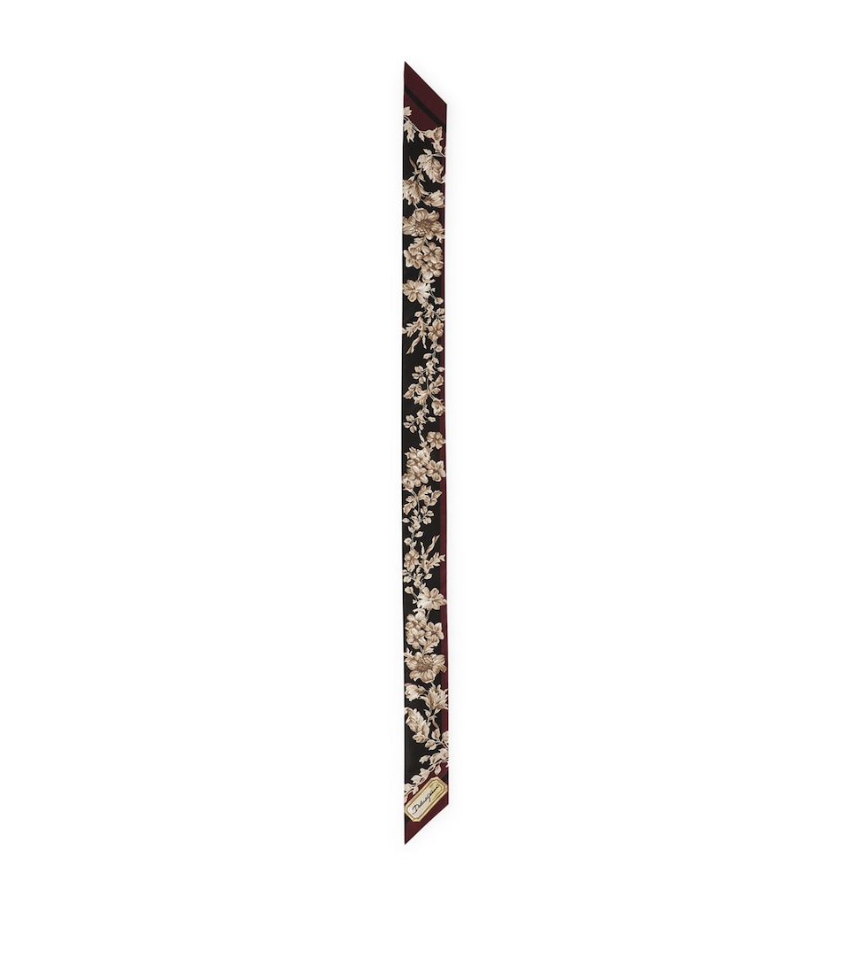 Silk Floral Print Scarf