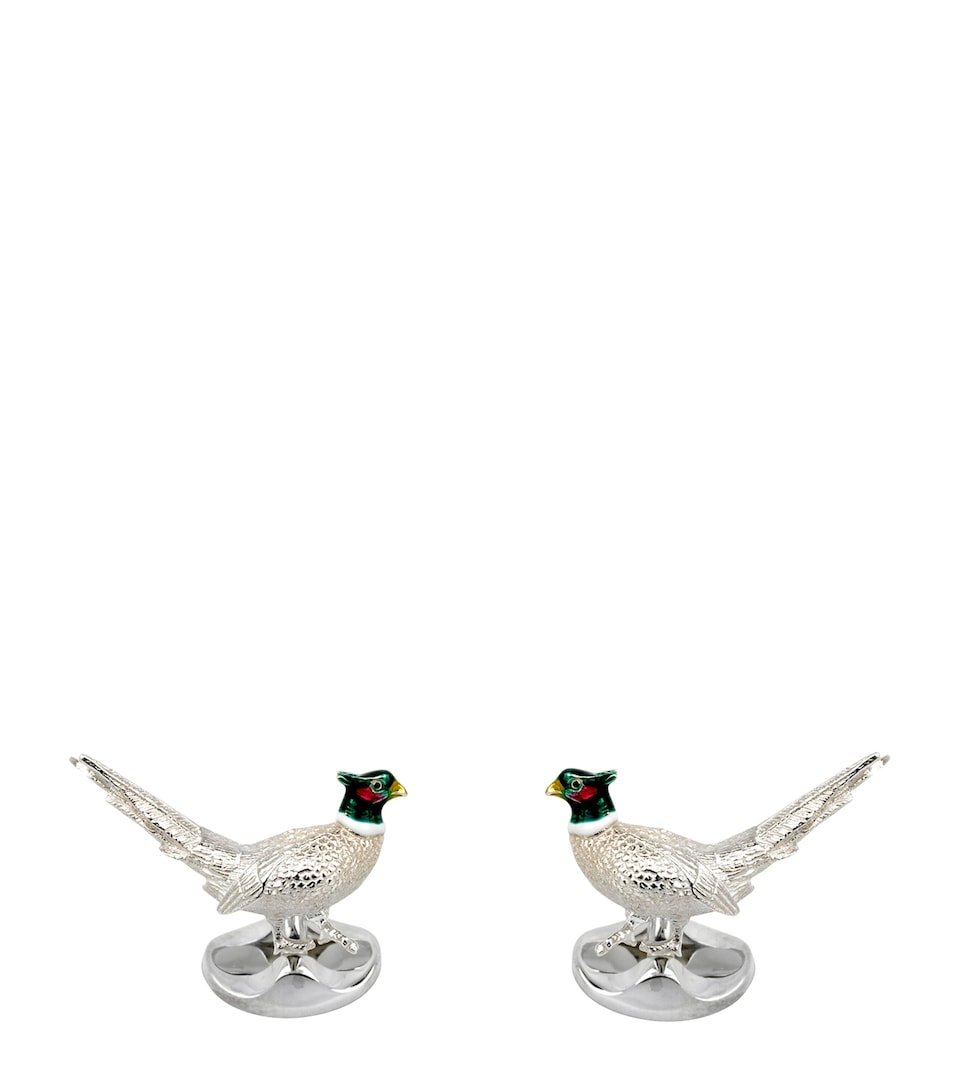Deakin & Francis Sterling Silver Pheasant Cufflinks Silver