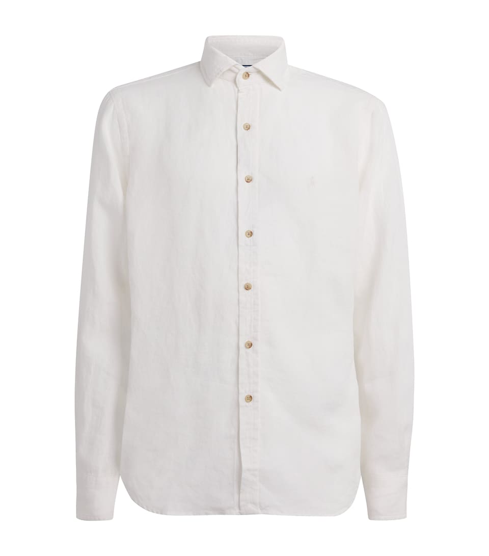 Polo Ralph Lauren Mens Linen Polo Pony Shirt Ceramic White