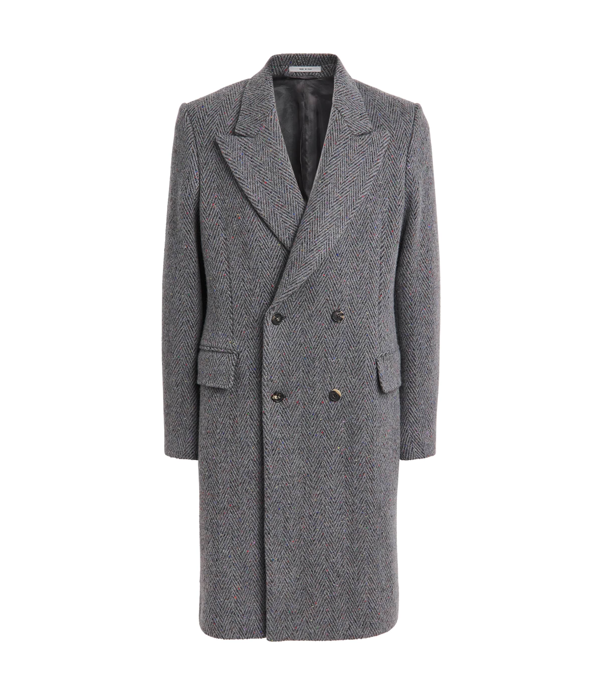 Gabriela Hearst Mens Cashmere-Wool McAffrey Coat Charcoal Multi