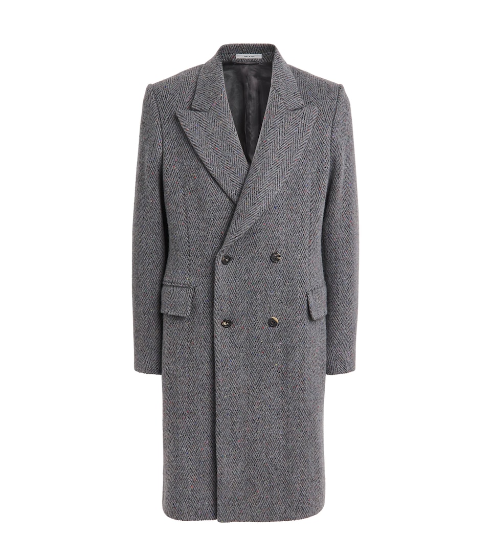Gabriela Hearst Mens Cashmere-Wool McAffrey Coat Charcoal Multi