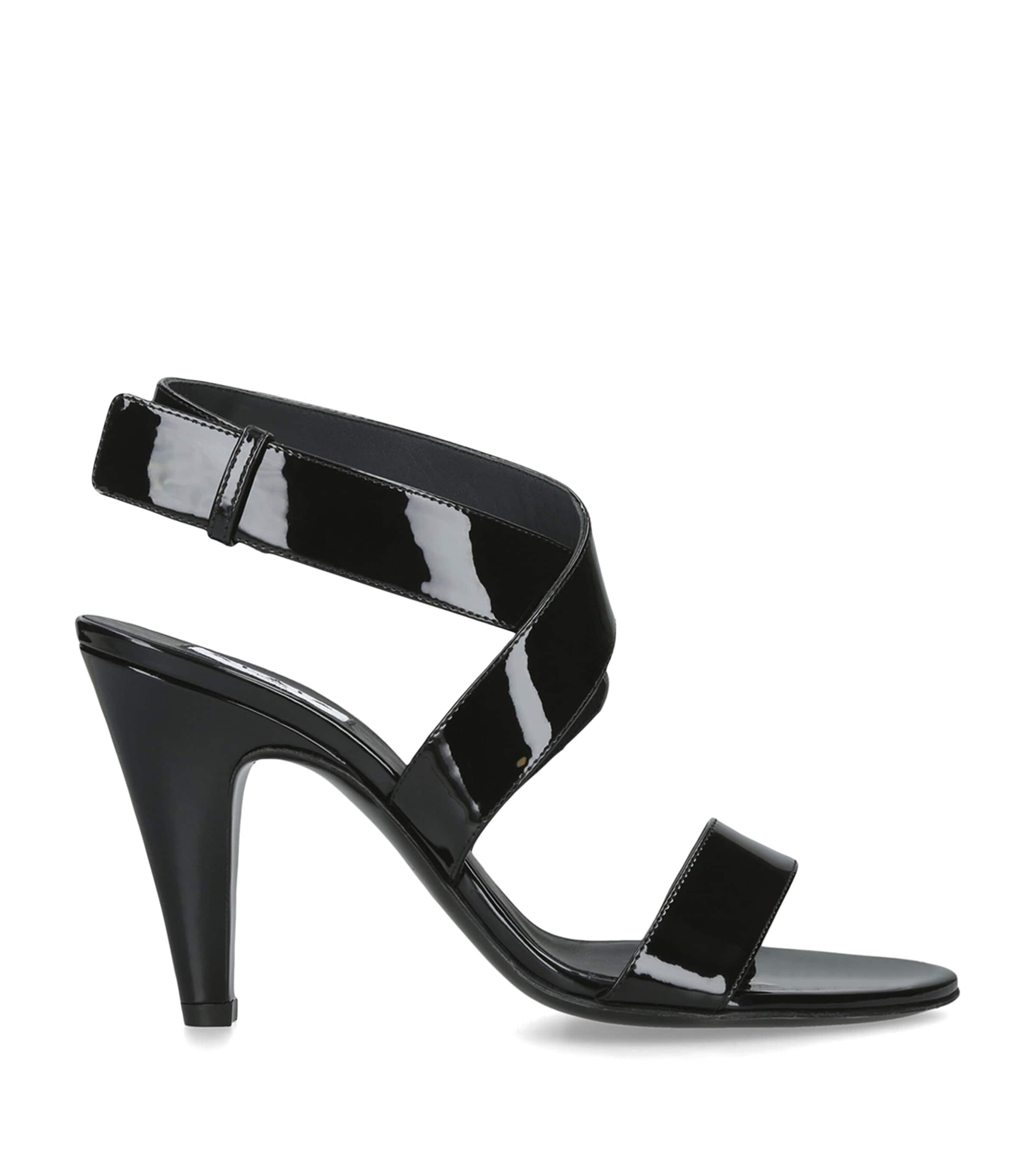 Alaïa Patent Leather Cone Sandals 90 Black