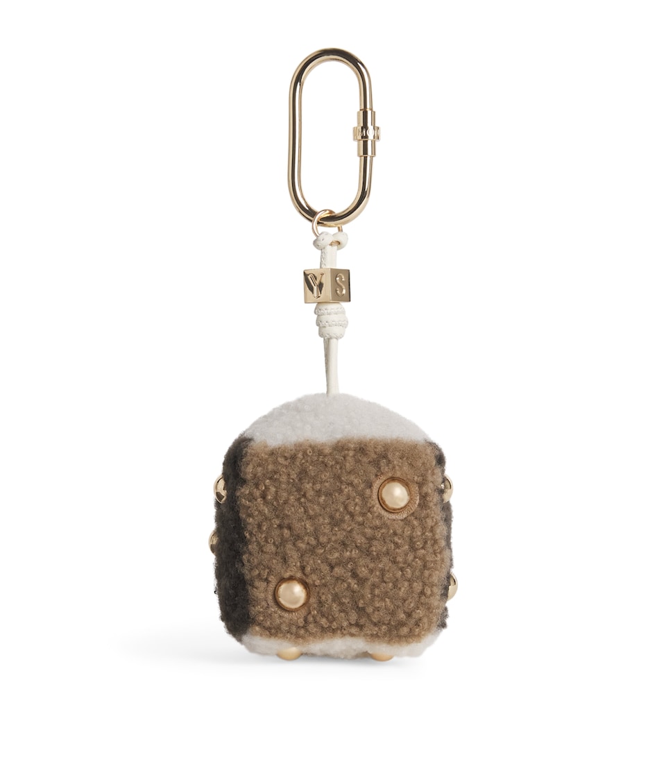 Merino Shearling Dice Keyring