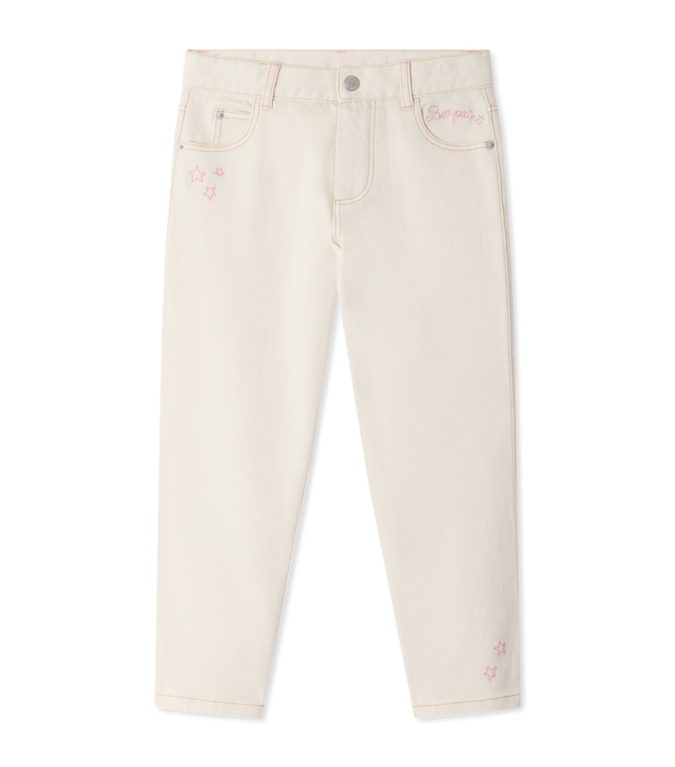 Bonpoint Embroidered Jeans (4-8 Years) Ecru