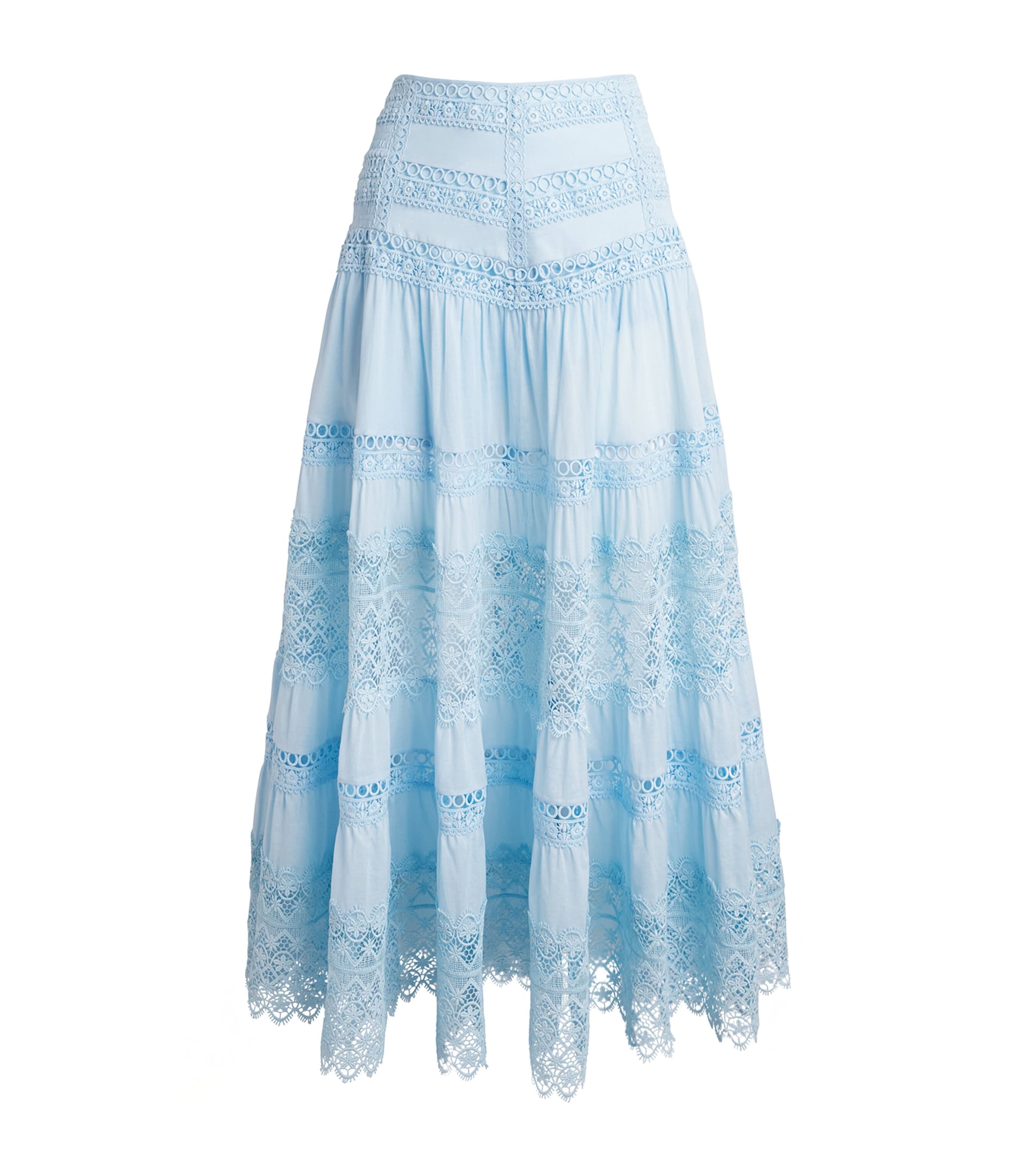 Charo Ruiz Ibiza Womens Cotton-Blend Serza Maxi Skirt Blue Artic