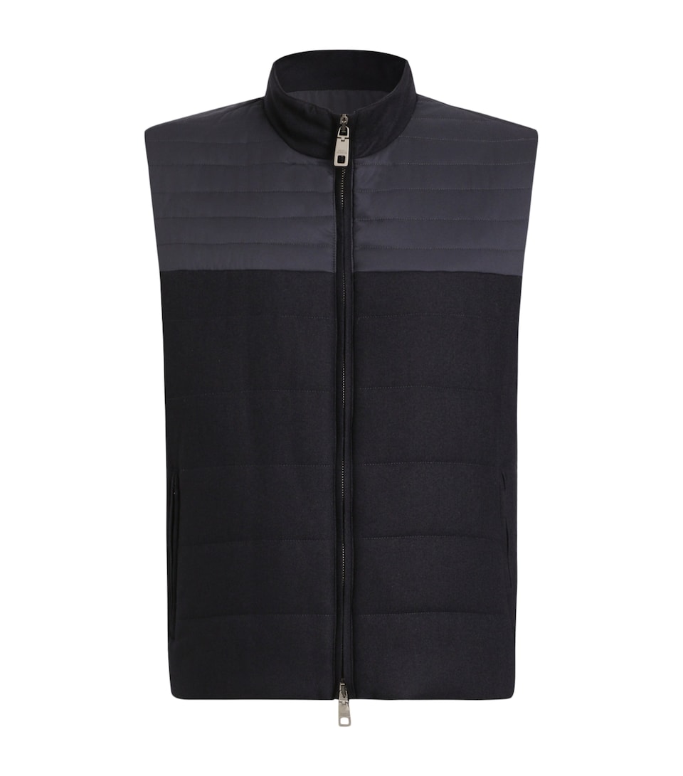 Dolce&Gabbana Mens Cotton-Blend Padded Gilet Very Dark Blue
