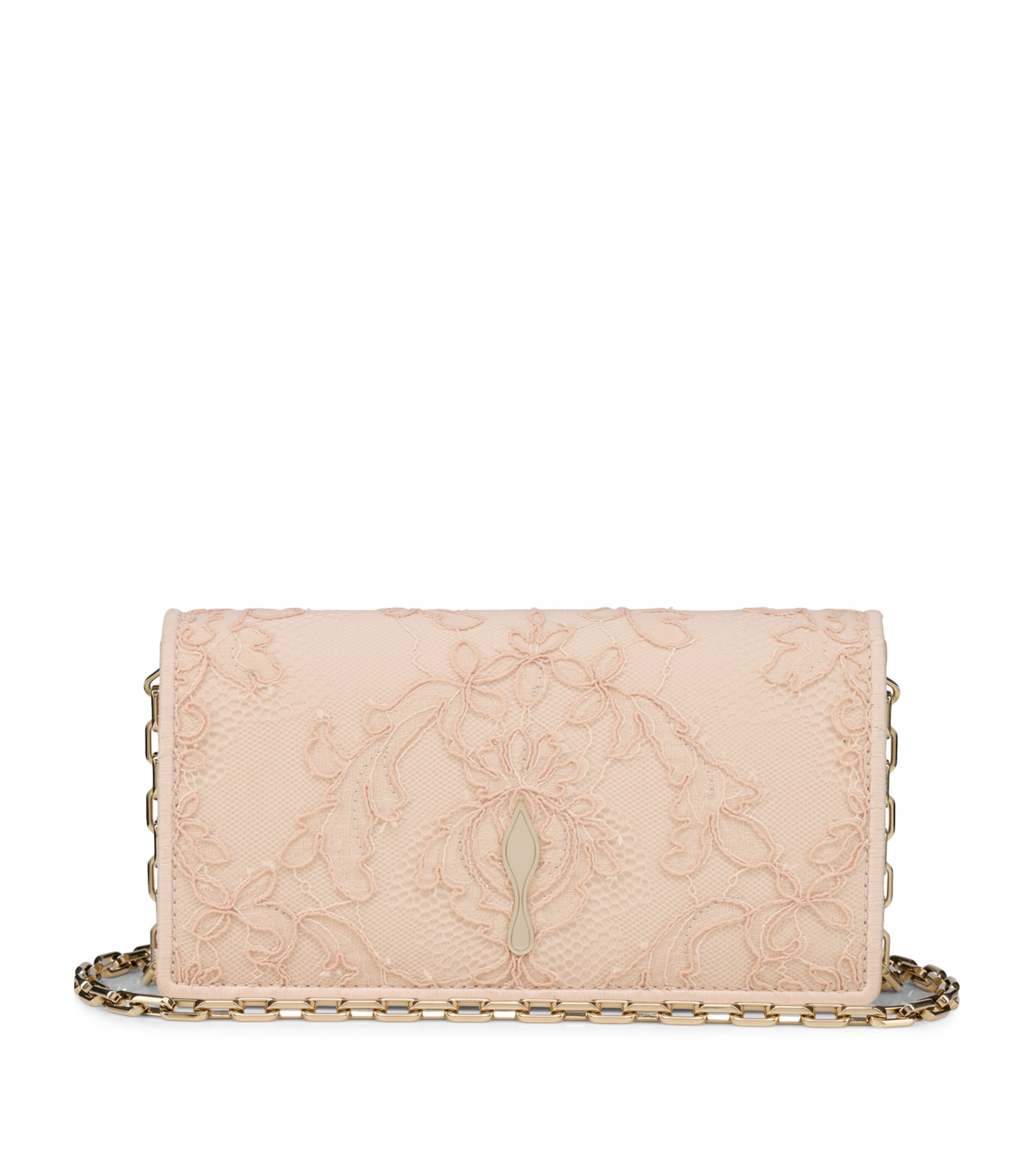 Christian Louboutin Bettina Crepe Satin Lace Clutch Bag