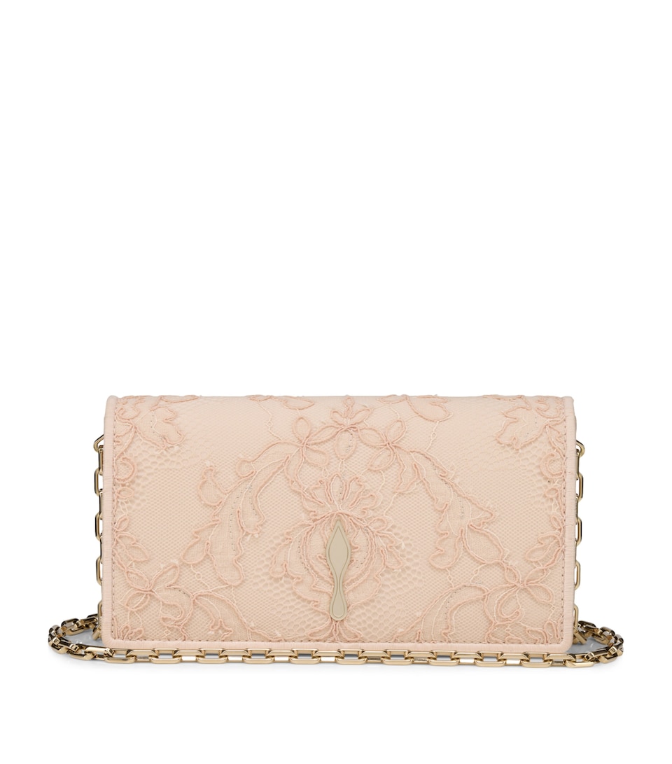 Christian Louboutin Bettina Crepe Satin Lace Clutch Bag