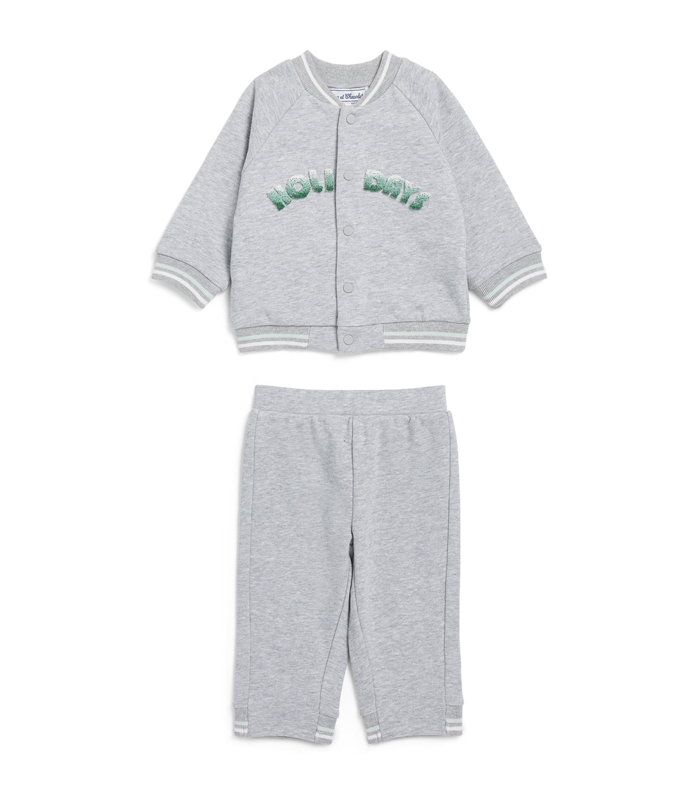 Cotton Appliqué Track Jacket and Sweatpants Set (3 Months – 5 Years)