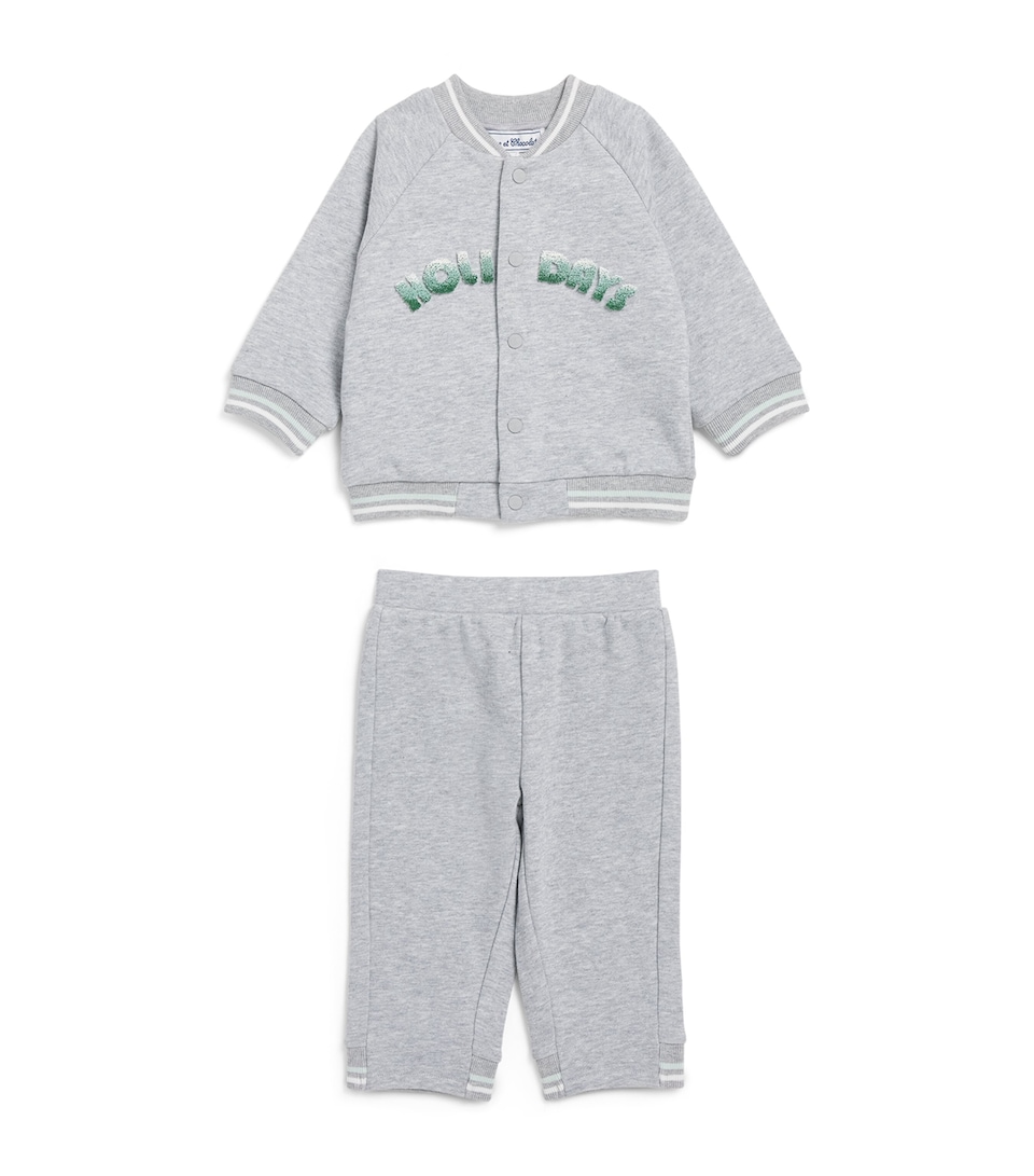 Cotton Appliqué Track Jacket and Sweatpants Set (3 Months – 5 Years)
