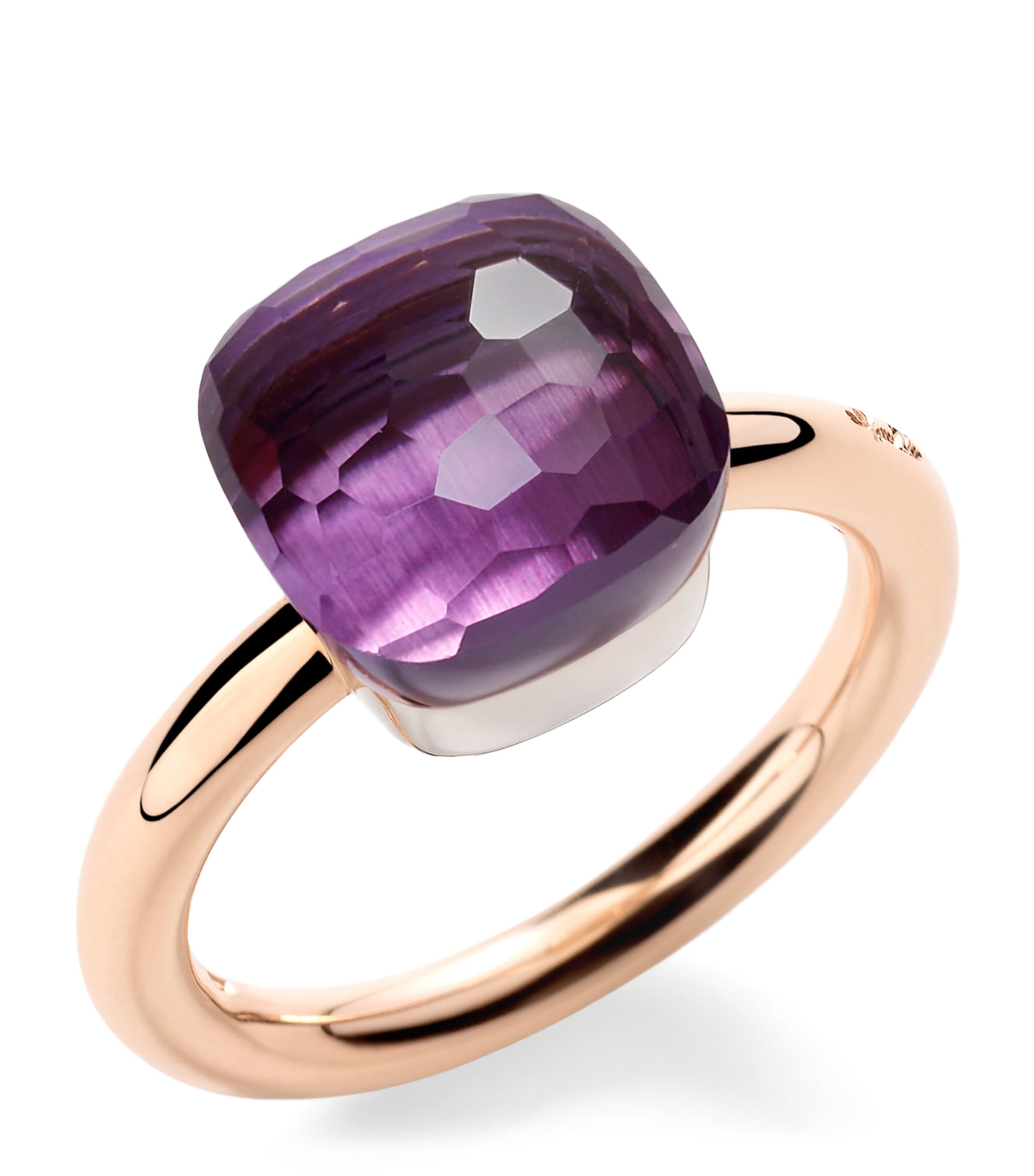 Pomellato Mixed Gold and Amethyst Nudo Classic Ring