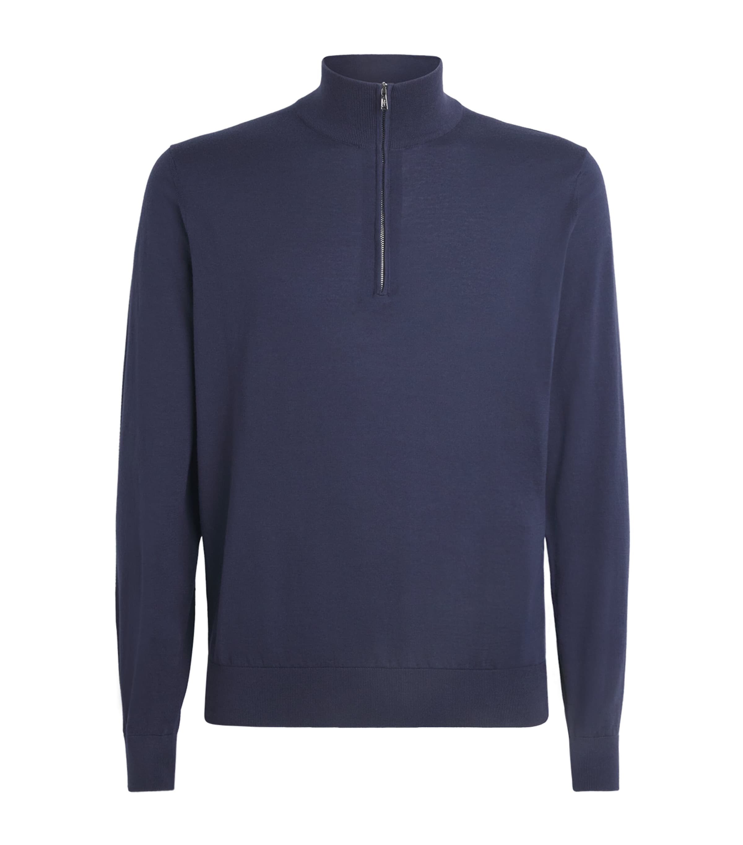Fioroni Cashmere Mens Sea Island Cotton-Cashmere Quarter-Zip Sweater