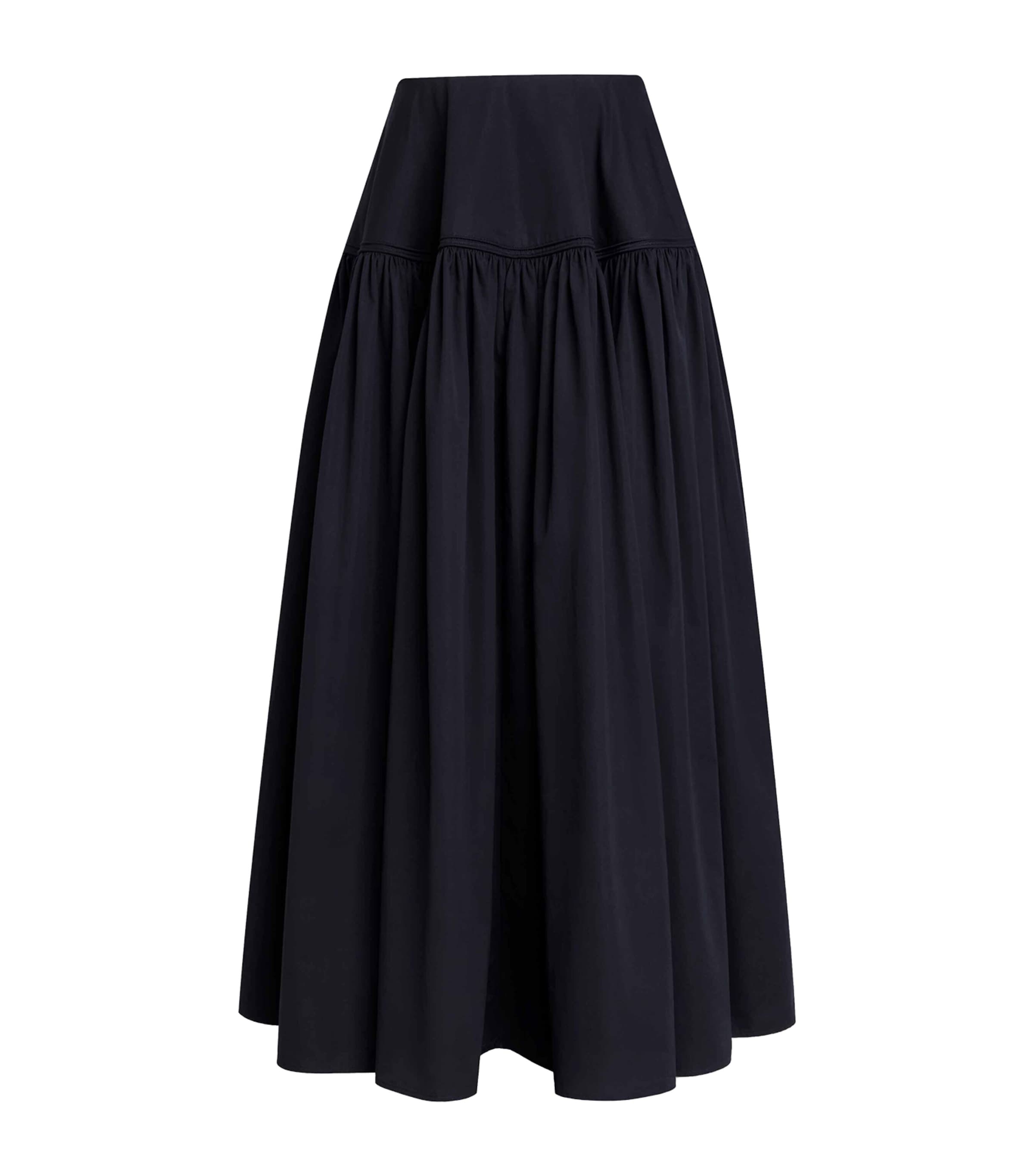 Cotton Poplin Bell Maxi Skirt