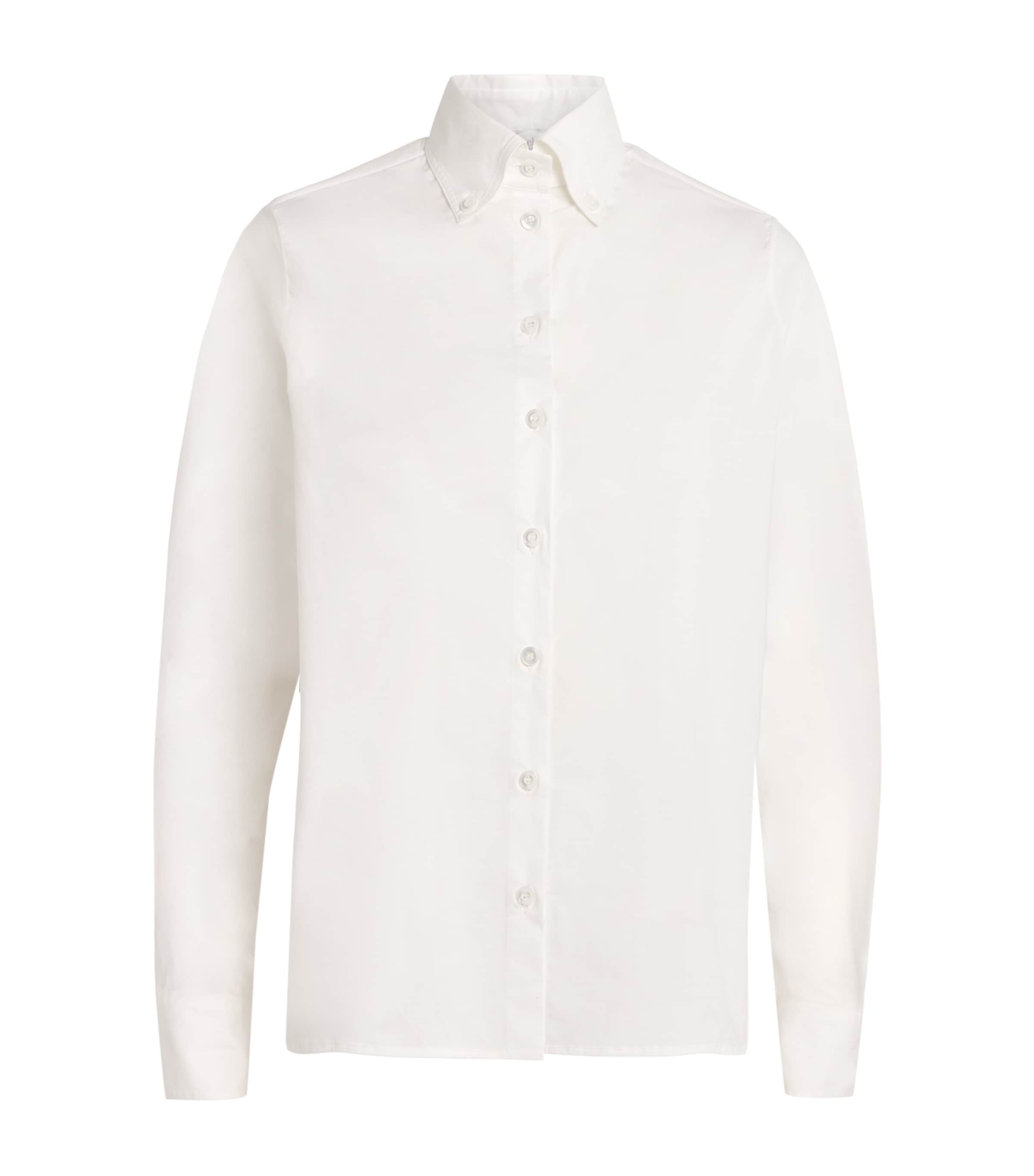 Eleventy Womens Stretch-Cotton Shirt Bianco