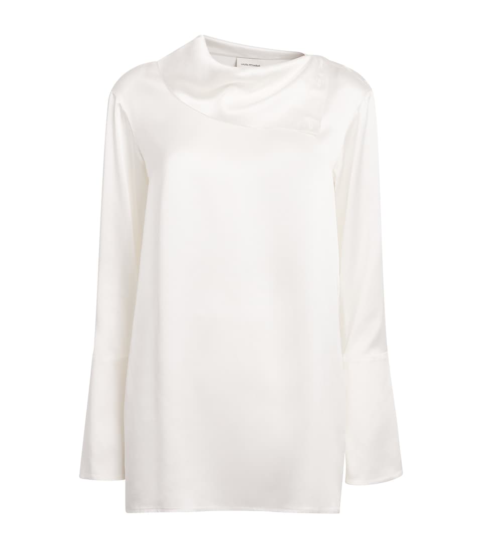 Silk Mock-Neck Shirt
