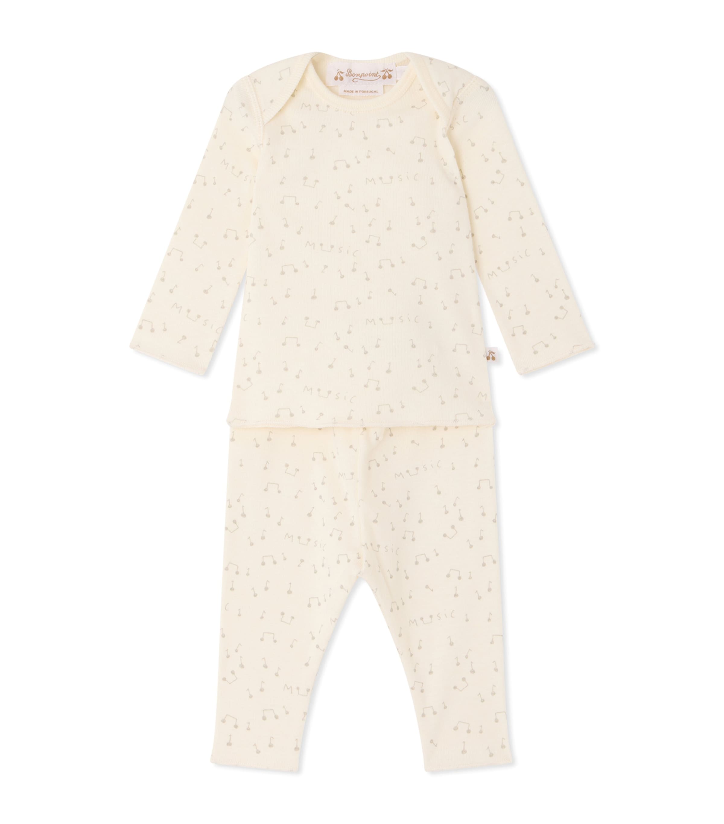 Bonpoint Organic Cotton Timi Pyjama Set (1-12 Months) Im Ivoire