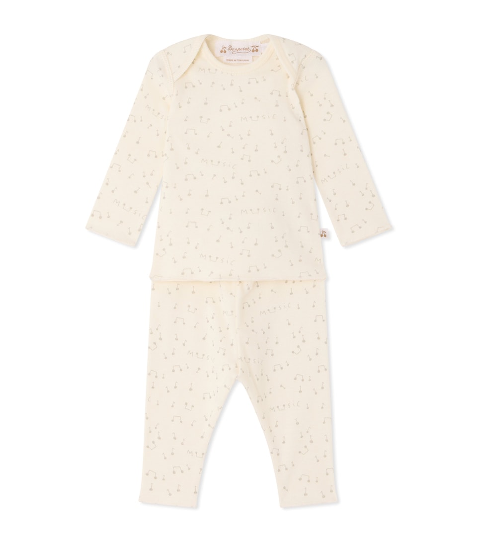 Bonpoint Organic Cotton Timi Pyjama Set (1-12 Months) Im Ivoire