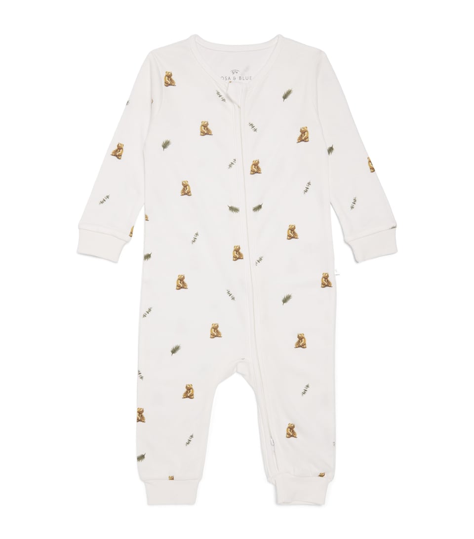 Rosa & Blue Brown Bear Playsuit (9-12 Months) Warm White