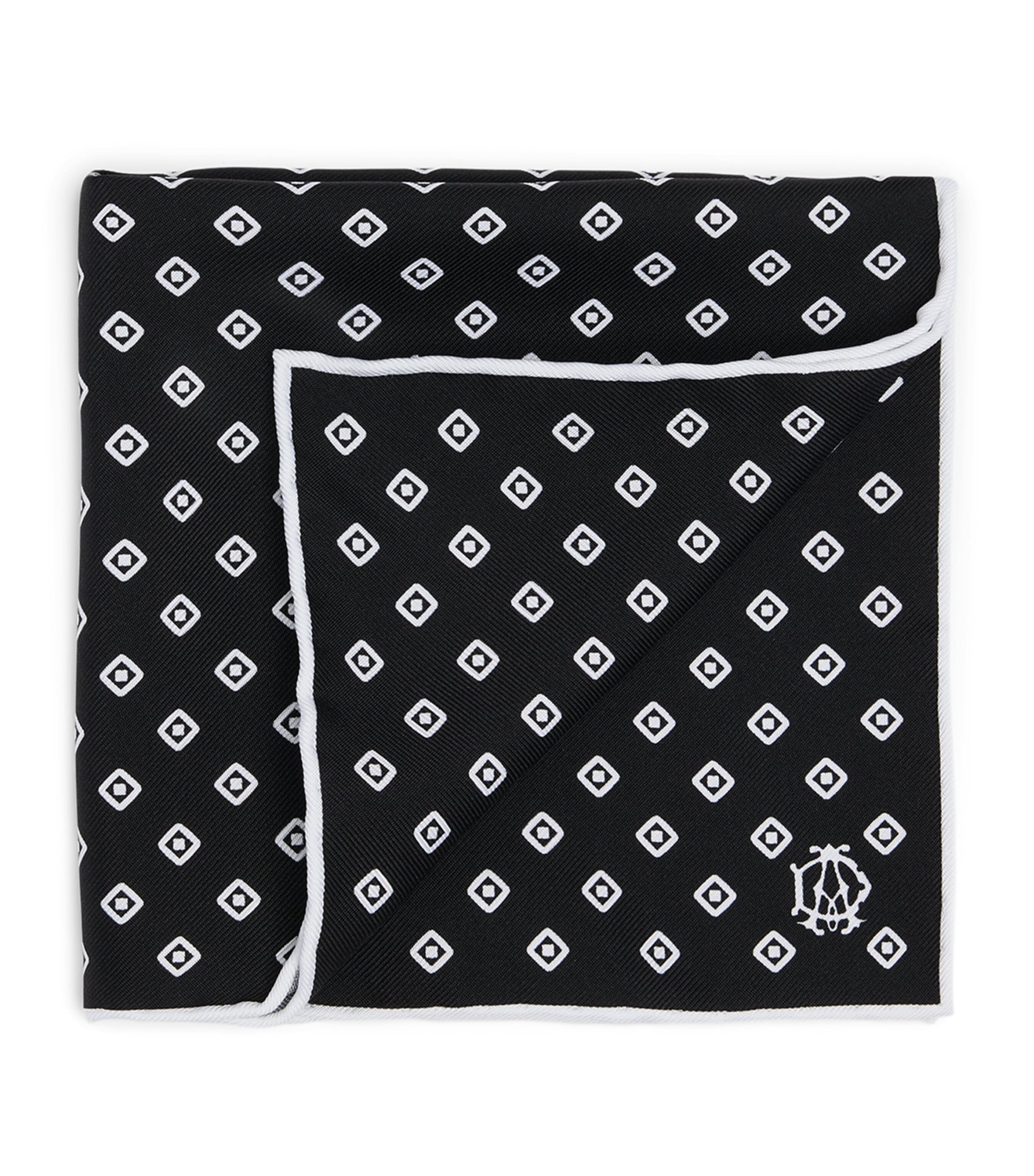 Dunhill Mulberry Silk Polka Dot Pocket Square