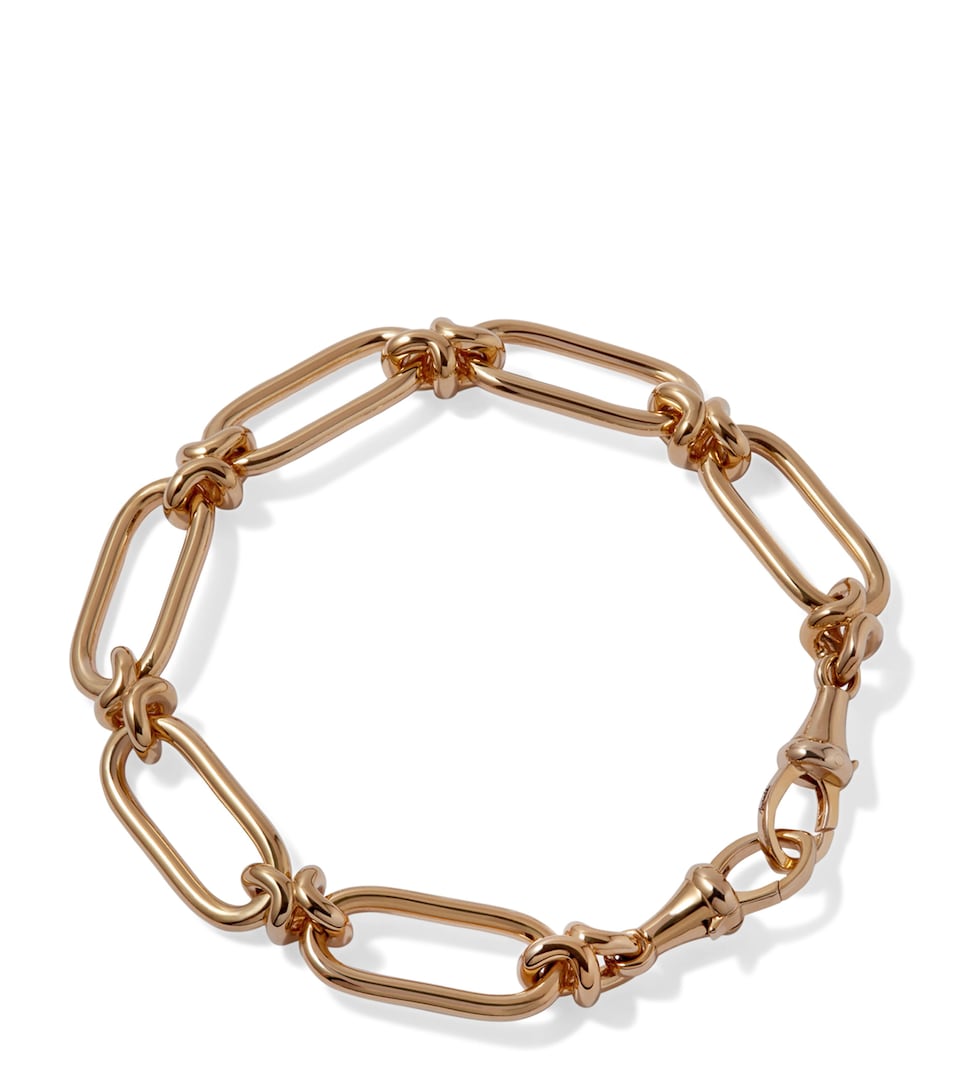 Yellow Gold Knuckle Heavy Link Chain Bracelet