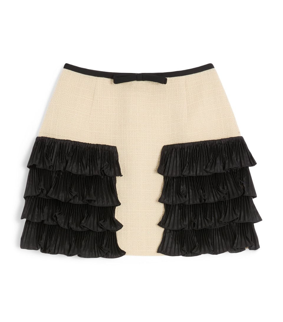 Wool-Blend Ruffled Mini Skirt