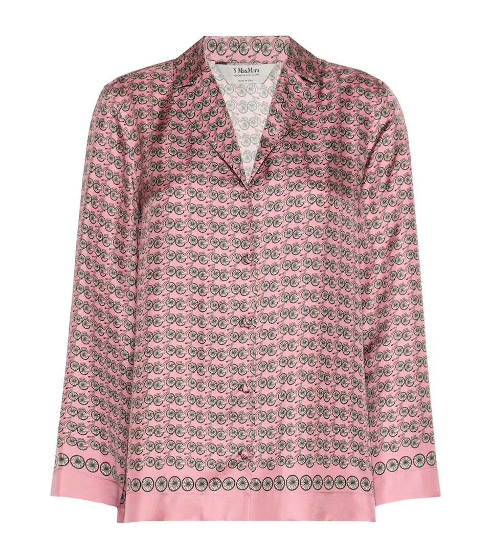 Max Mara Womens Silk Printed Shirt Pink
