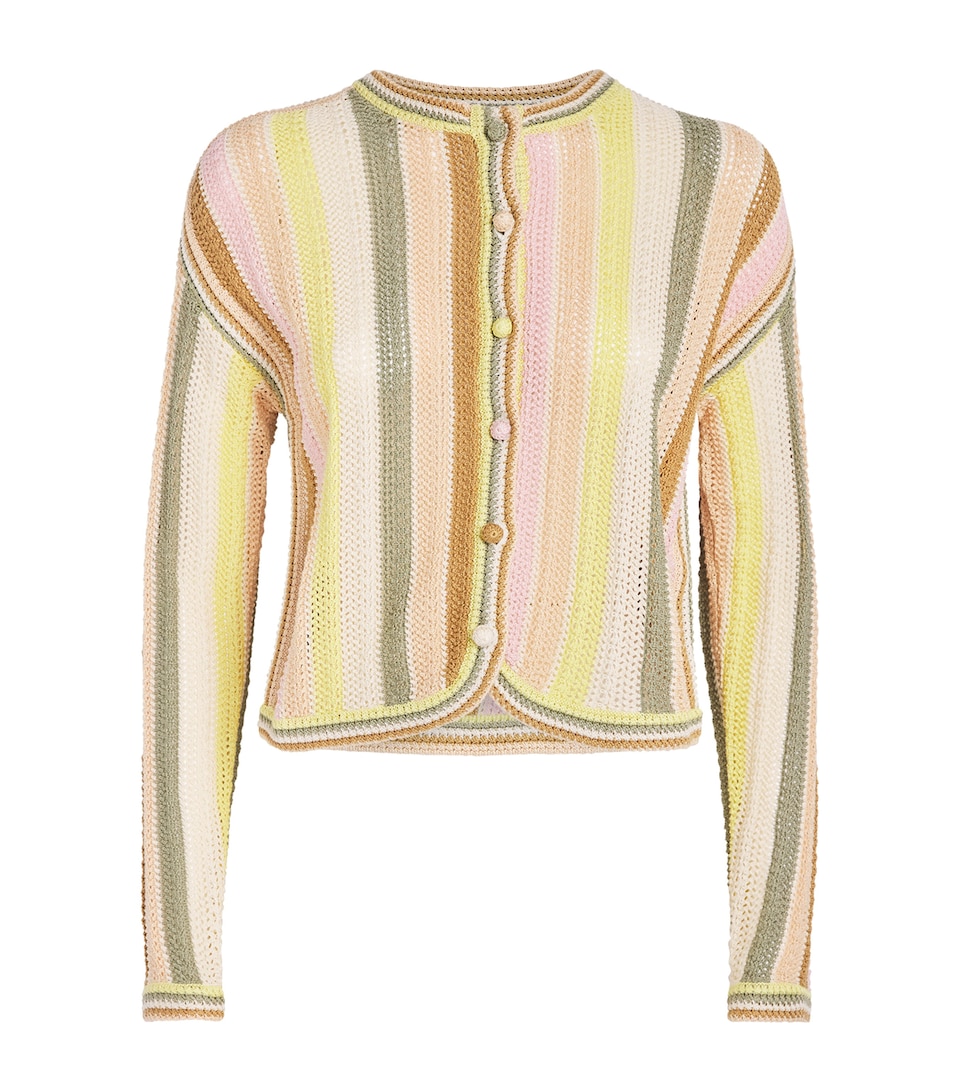 Zimmermann Womens Crochet Stripe Indra Cardigan