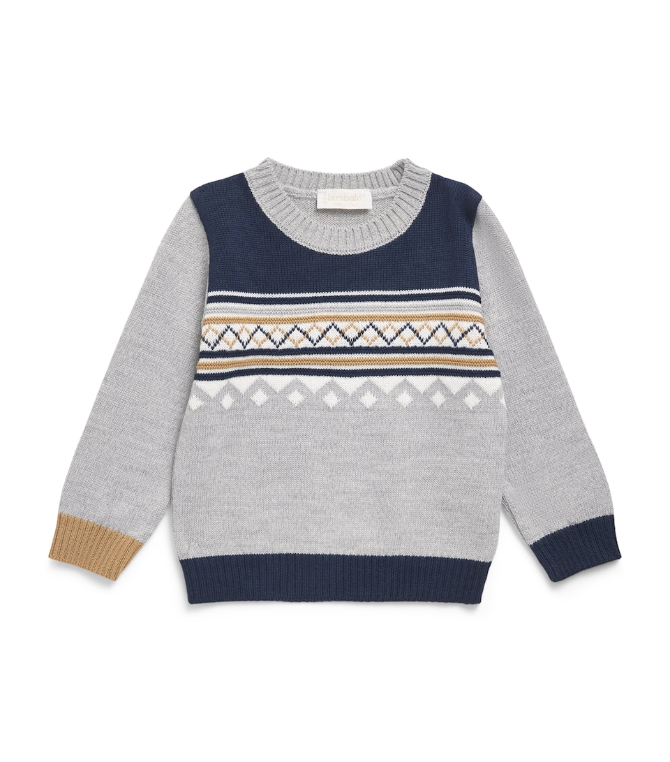 Bimbalo Wool-Blend Geometric Sweater (1-24 Months) Bluette