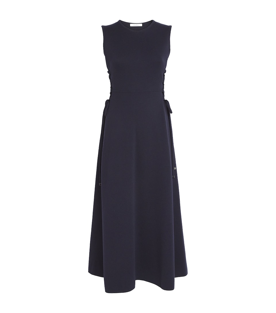 Virgin Wool Drawstring Midi Dress