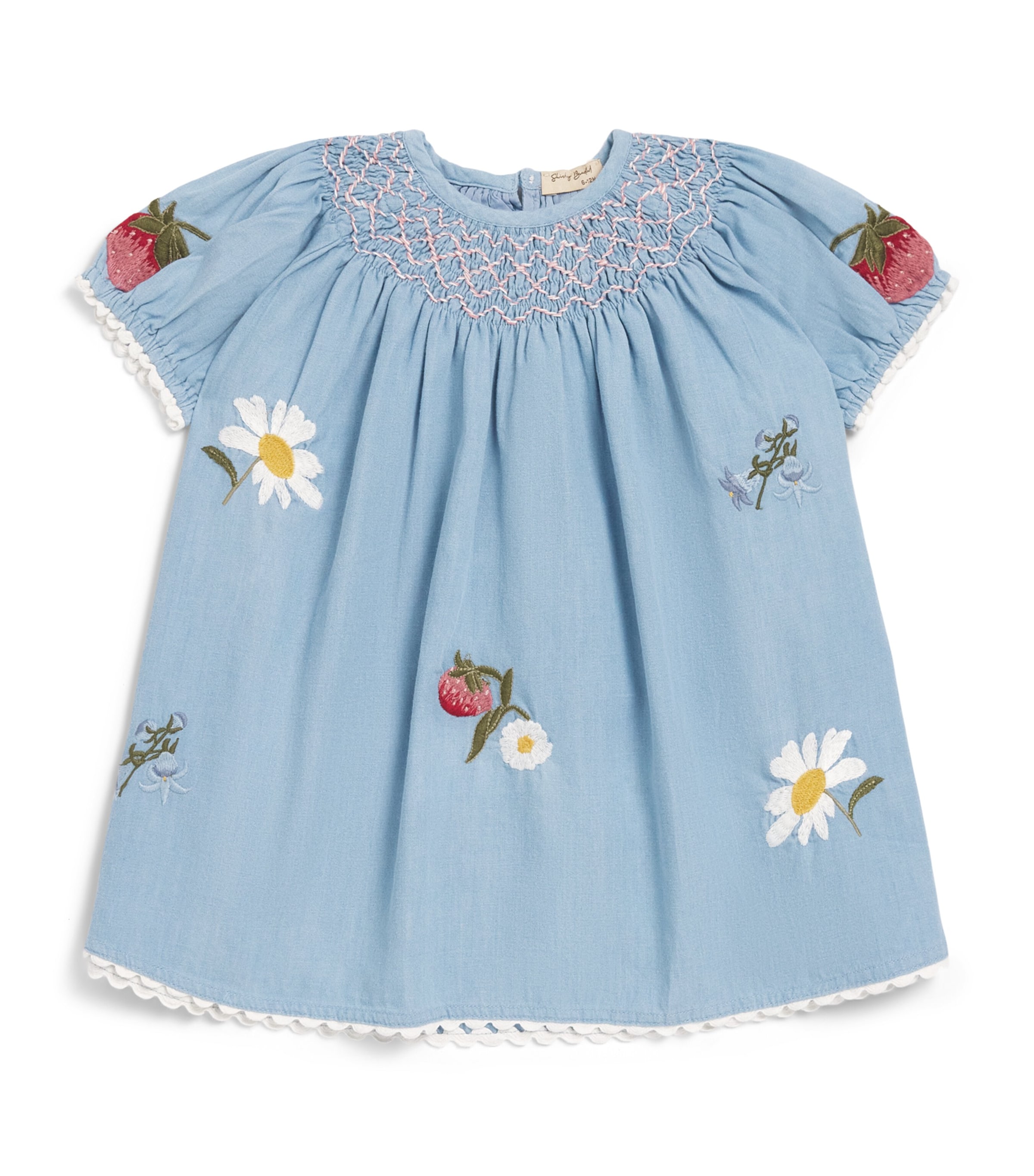Shirley Bredal Cotton Embroidered Maddie Dress (6 Months - 4 Years) Den Denim