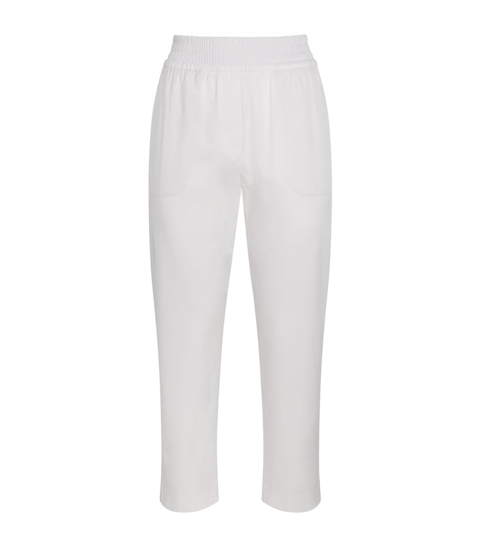 Eleventy Womens Elasticated Straight Trousers Bianco