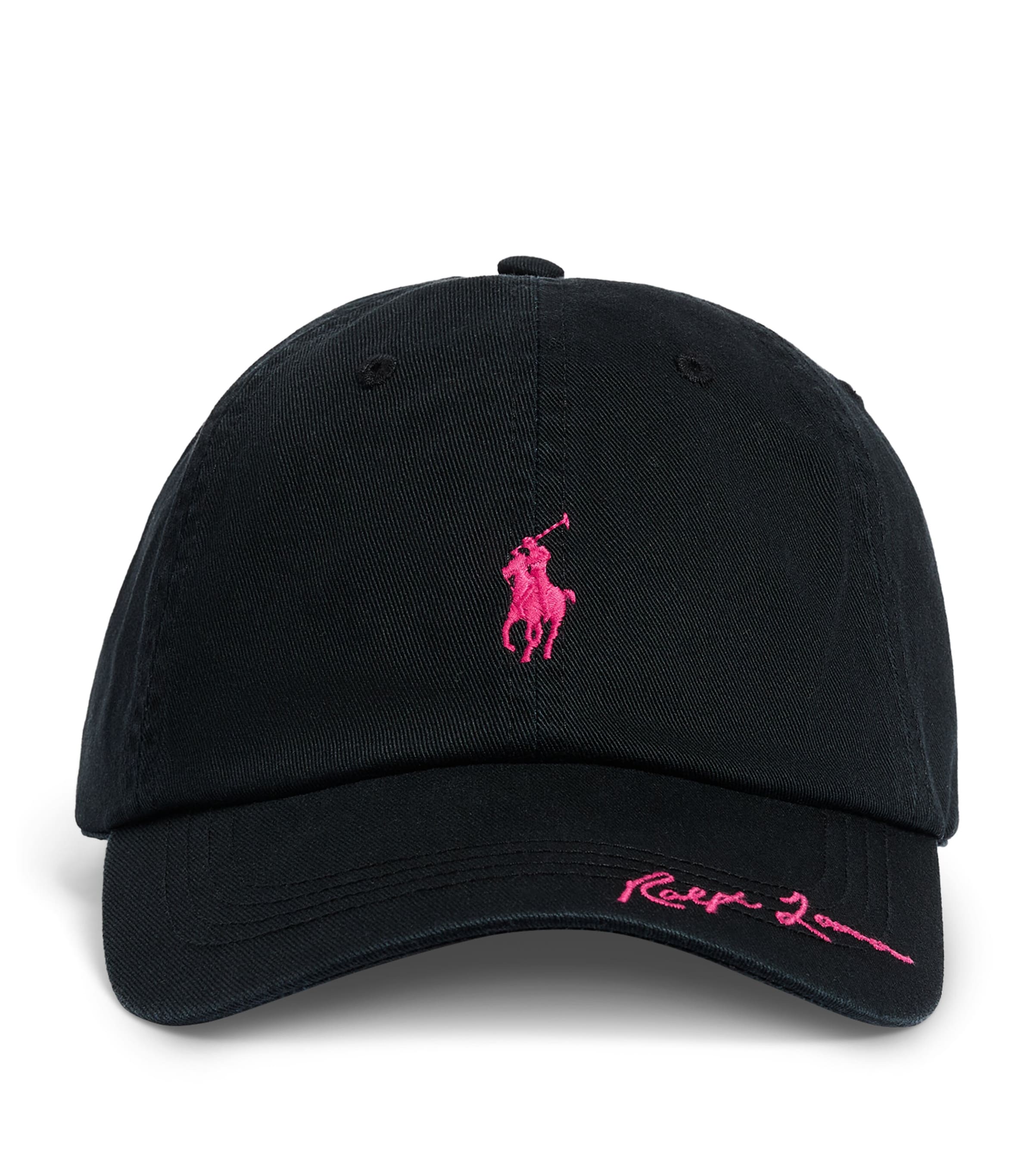 Polo Ralph Lauren Cotton Pink Pony Baseball Cap Polo Black