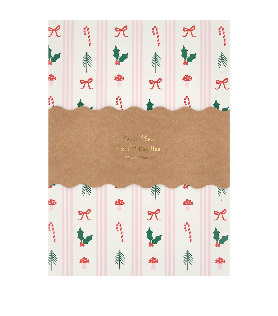 Festive Pattern Candles (Set of 8)