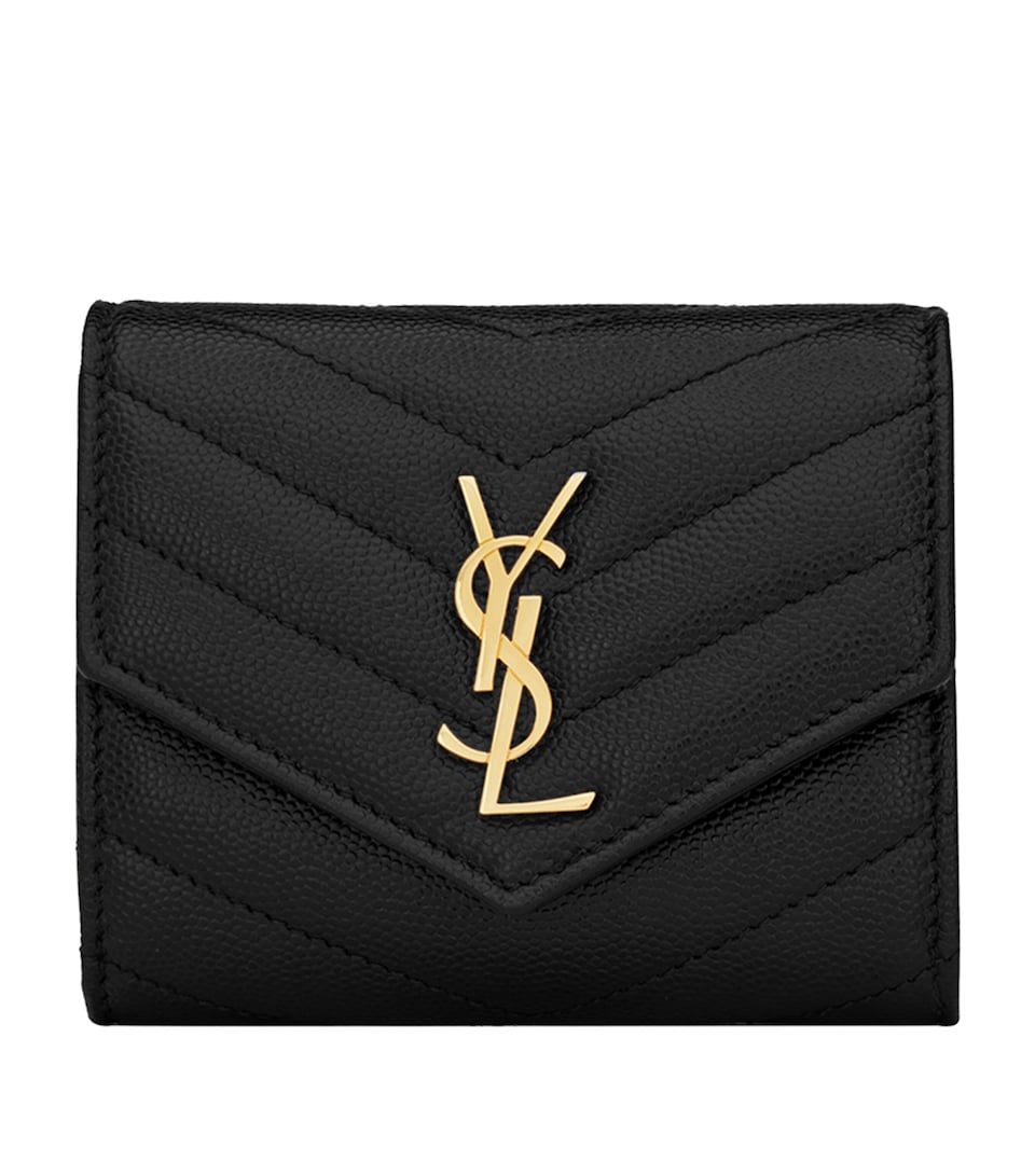 Leather Quilted Trifold Wallet