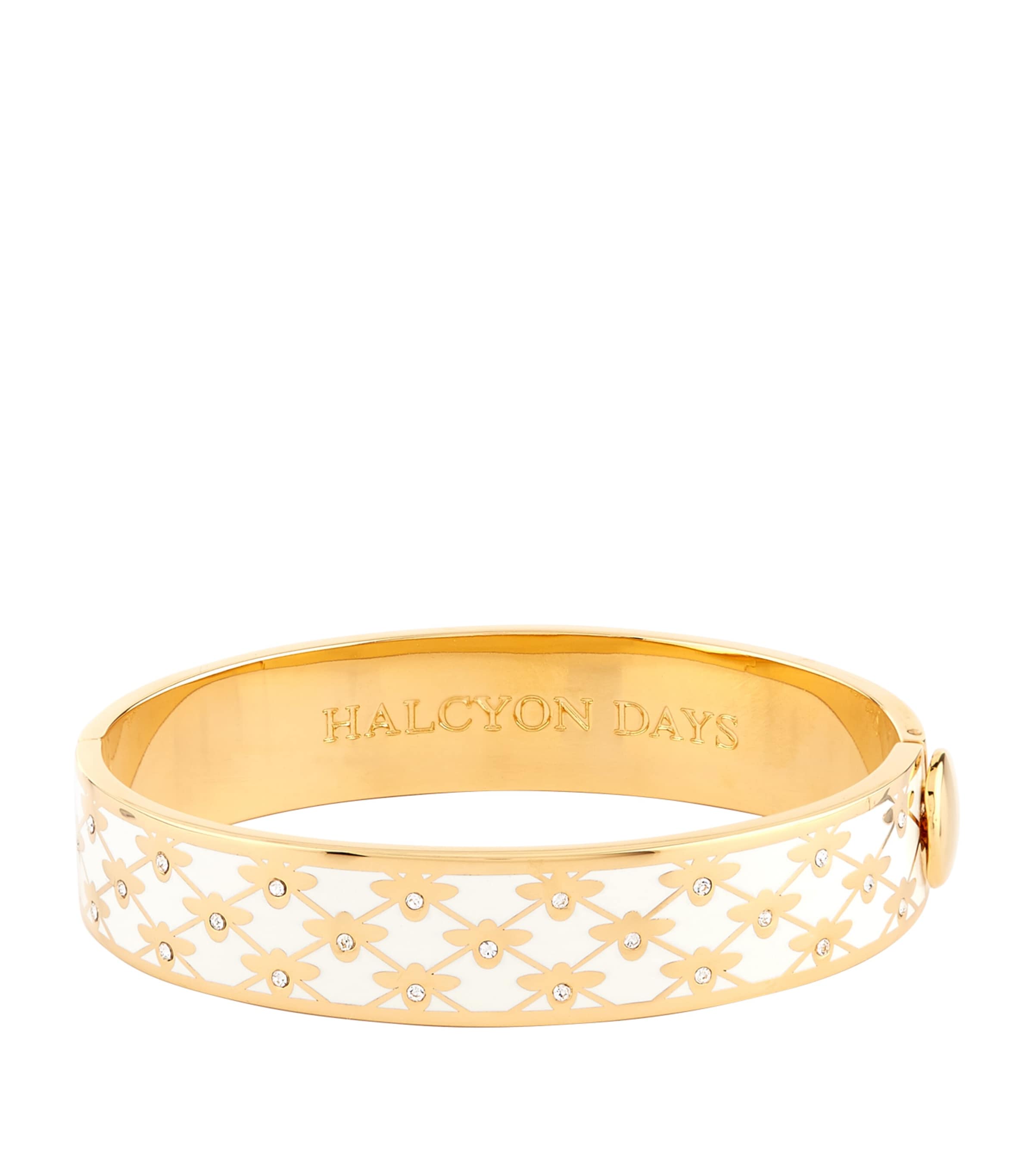 Halcyon Days Bee Trellis Bangle Cream/gold